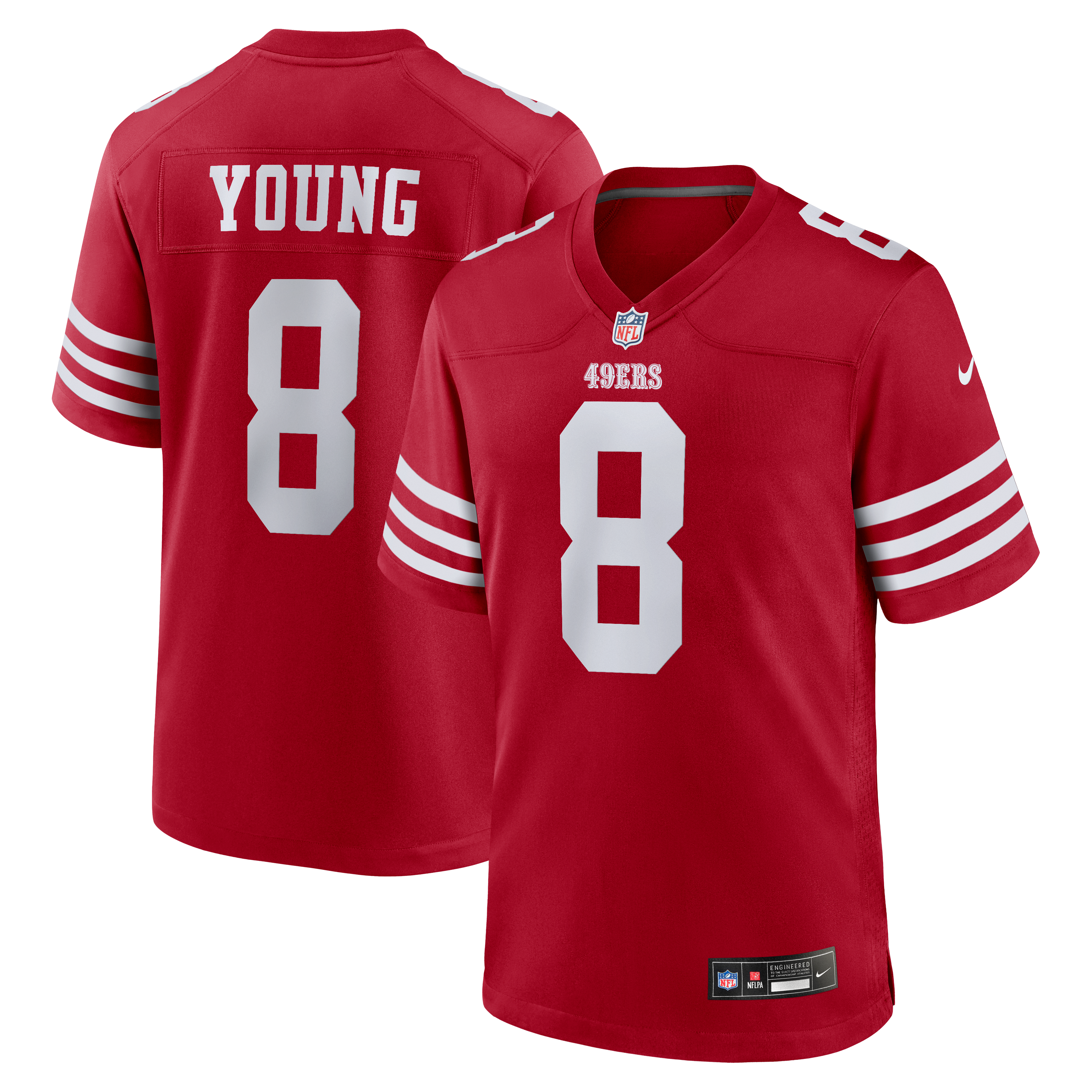 Steve Young Retired San Francisco 49ers Game Jersey Scarlet NFL Football Fan Wear