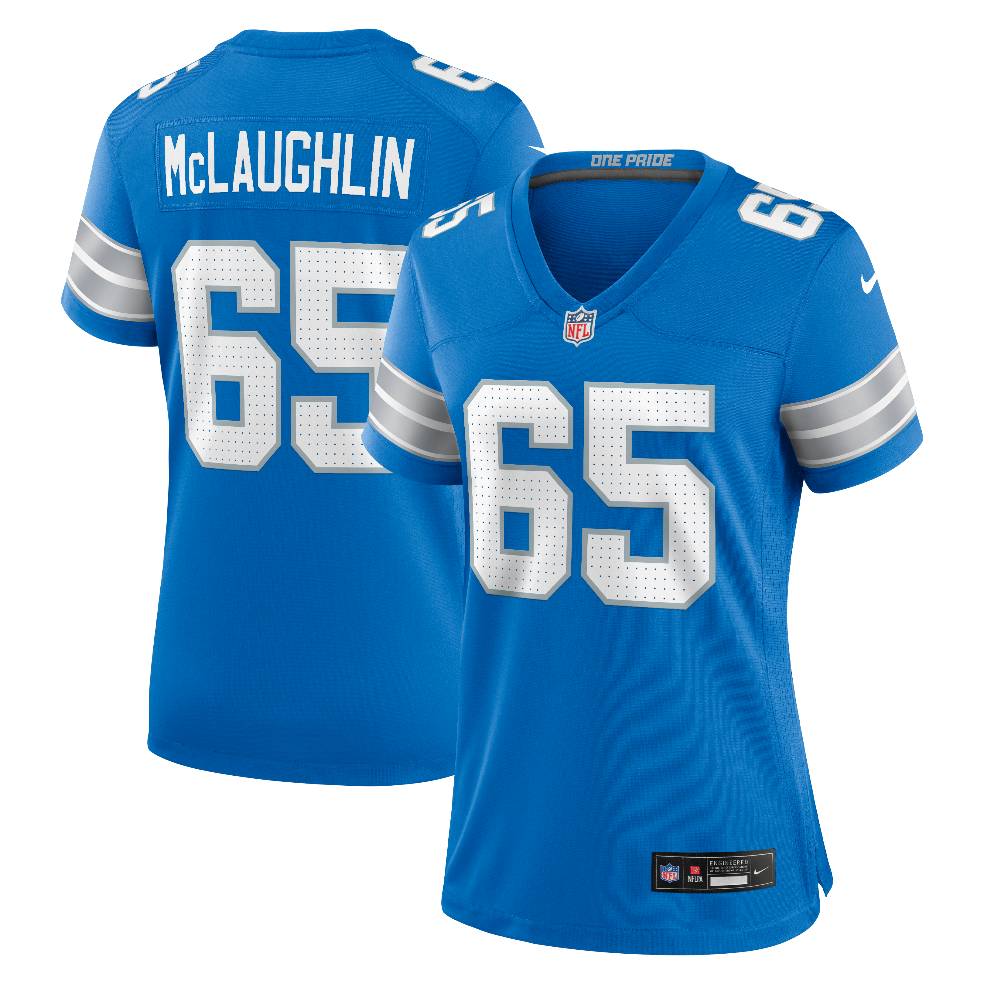 Seth McLaughlin Detroit Lions Game Jersey Blue NFL Football Fan Wear Seth McLaughlin