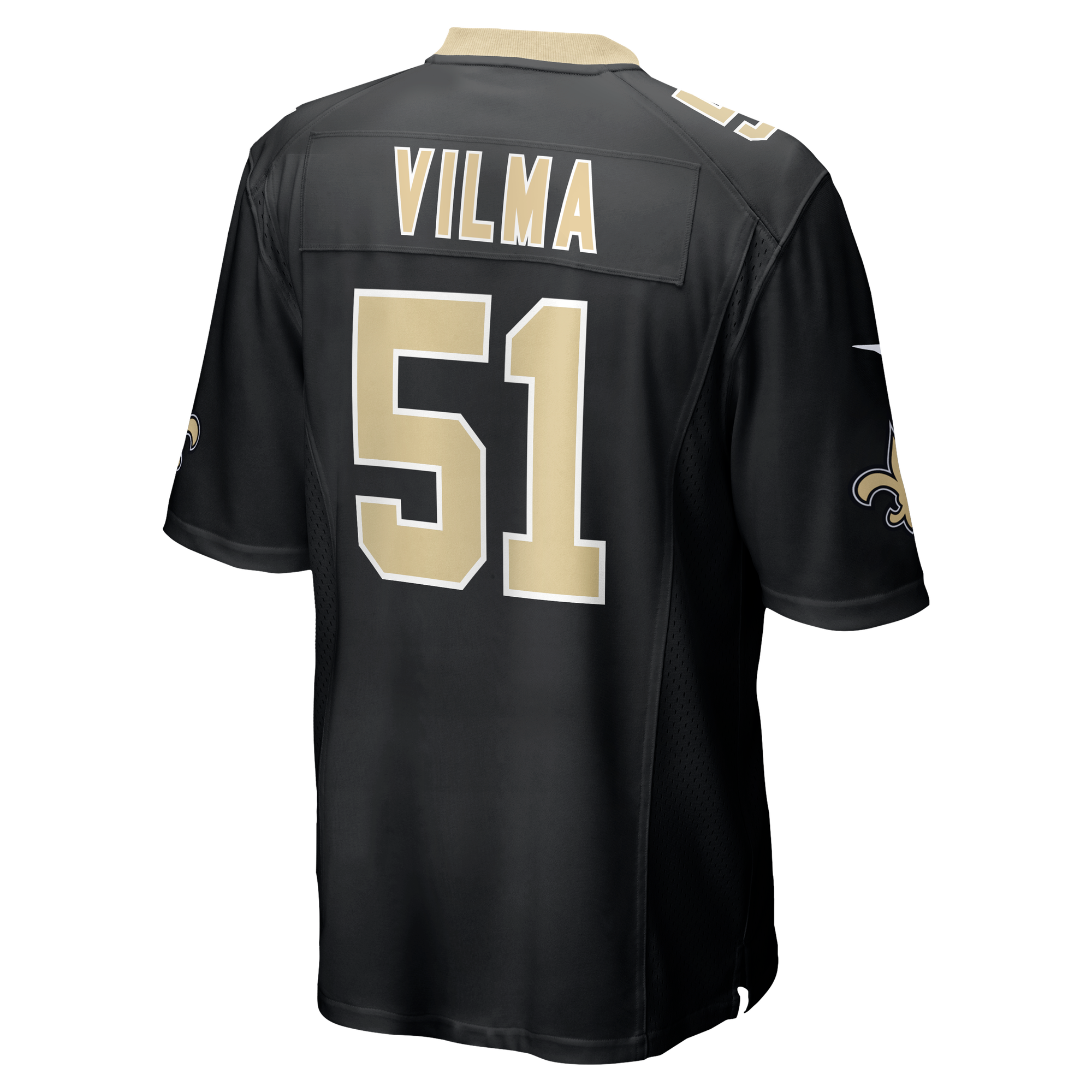 Jonathan Vilma Retired New Orleans Saints Player Jersey Black NFL Football Fan Wear Jonathan Vilma Retired