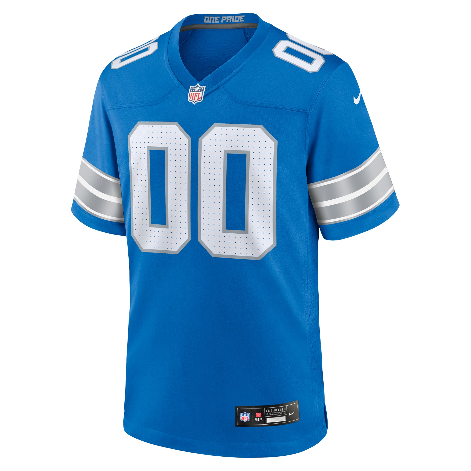 Detroit Lions Game Jersey Blue NFL Football Fan Wear Custom Number