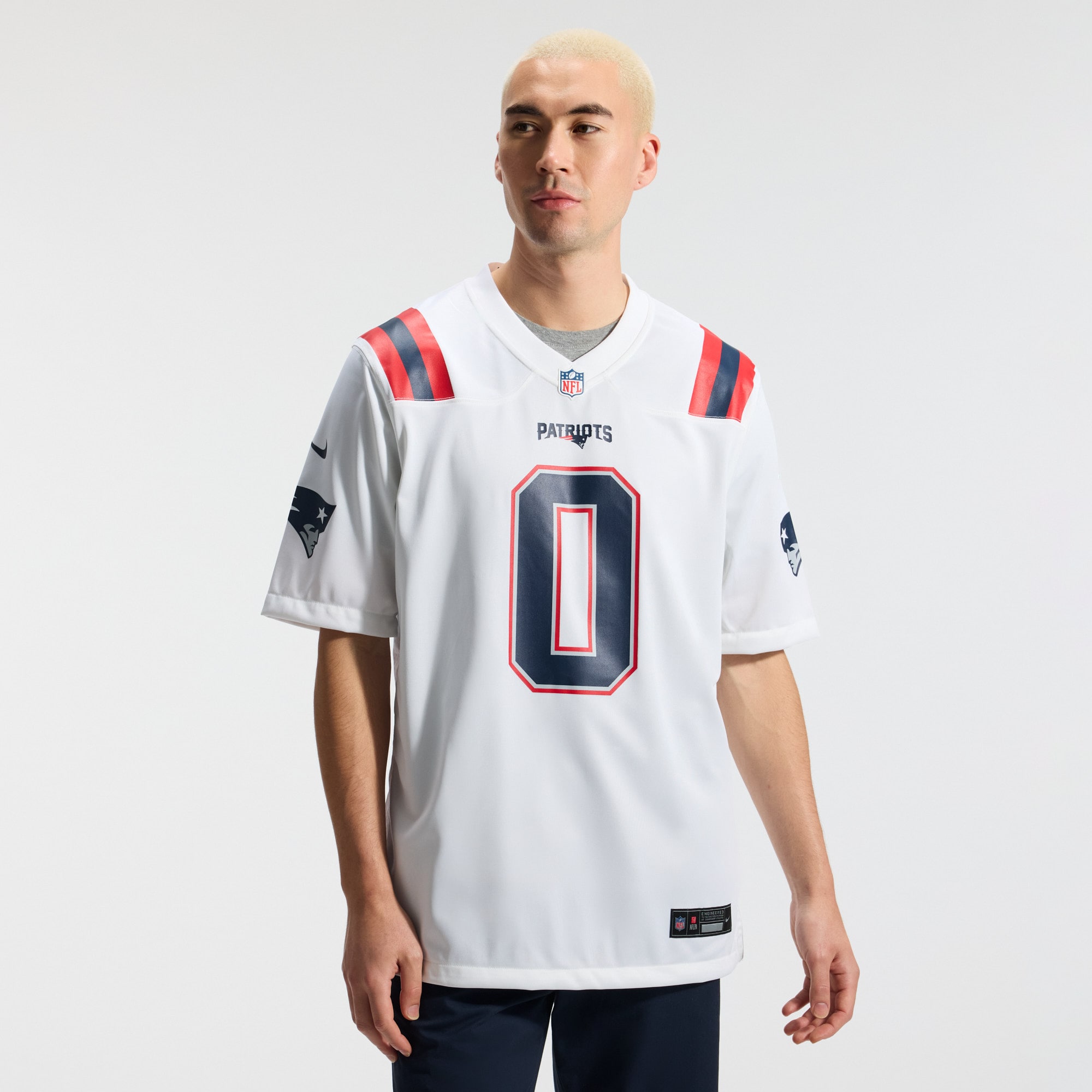 Christian Gonzalez New England Patriots Game Jersey White NFL Football Fan Wear Christian Gonzalez