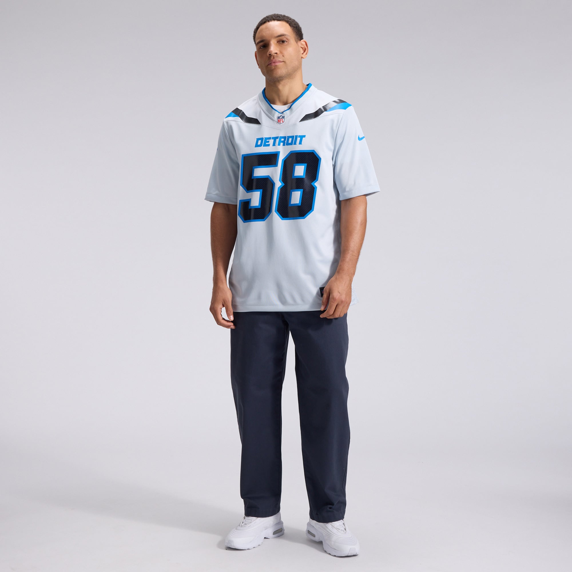 Penei Sewell Detroit Lions Game Jersey Silver NFL Football Fan Wear Penei Sewell