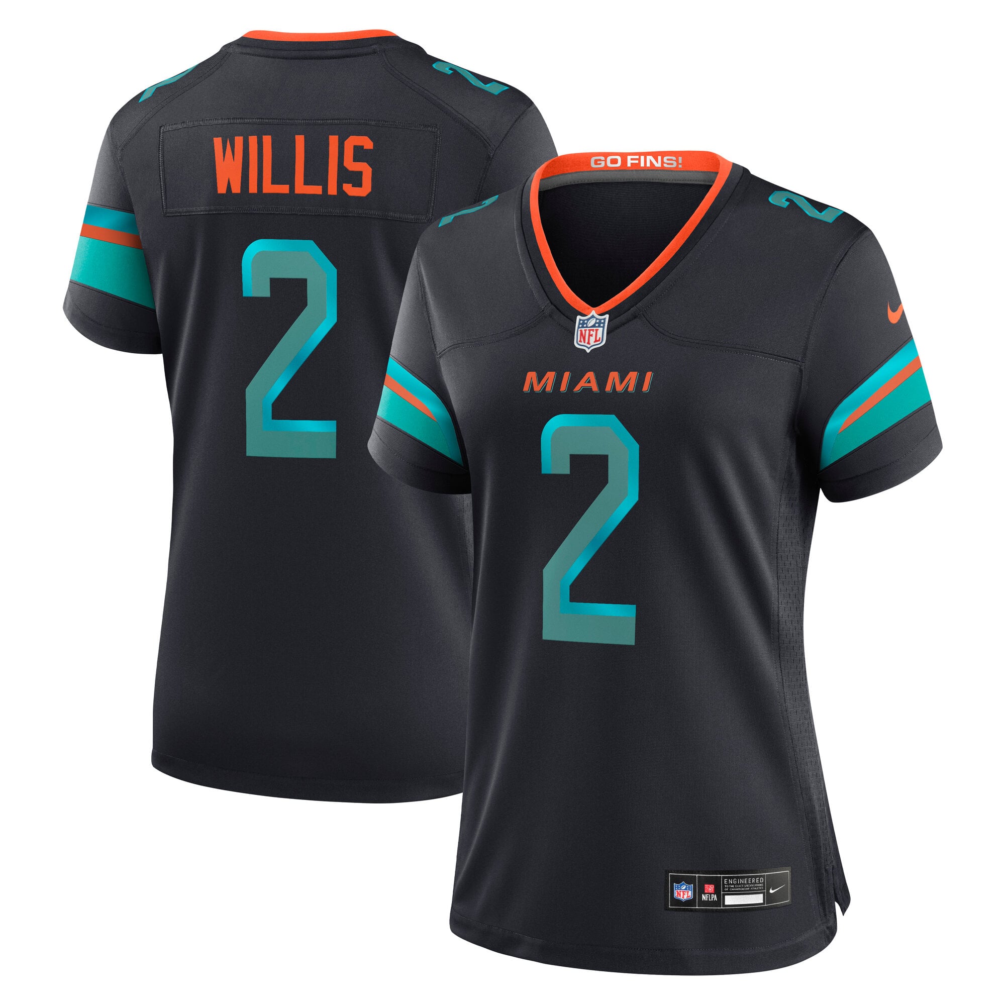 Malik Willis Pitch Miami Dolphins Game Jersey Blue NFL Football Fan Wear Malik Willis Pitch