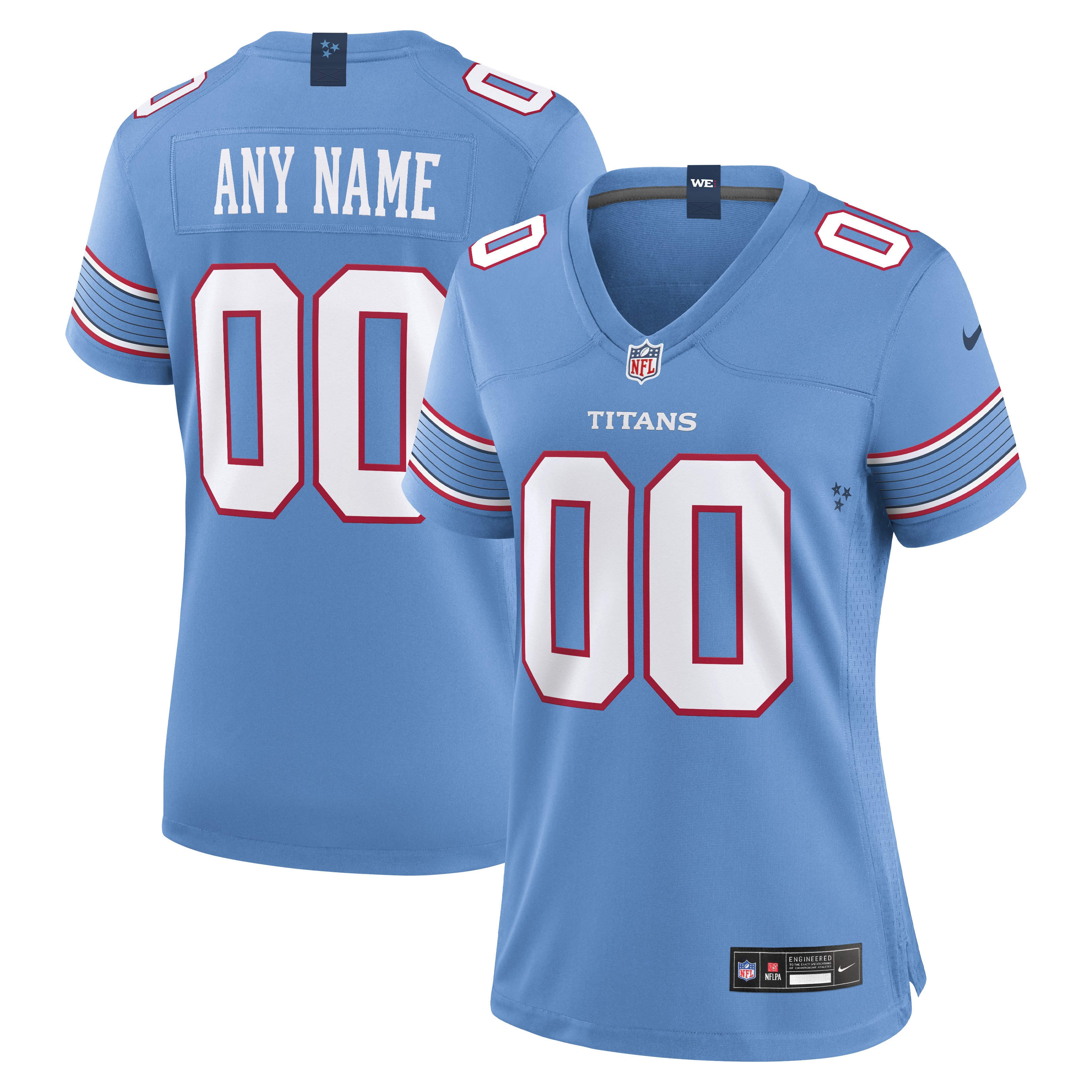 Tennessee Titans Custom Jersey Light Blue NFL Football Fan Wear Custom Number