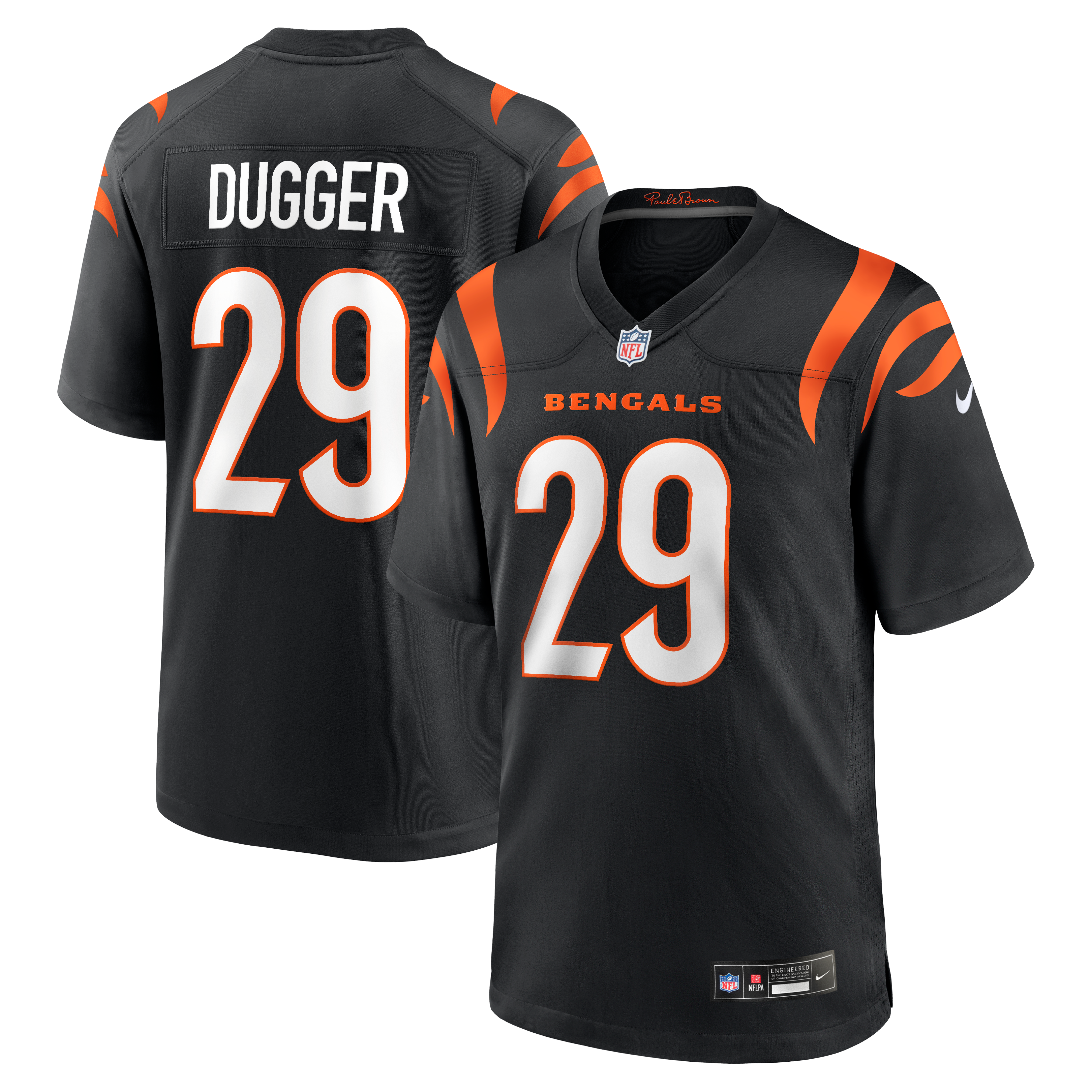 Kyle Dugger Cincinnati Bengals Game Jersey Black NFL Football Fan Wear Kyle Dugger