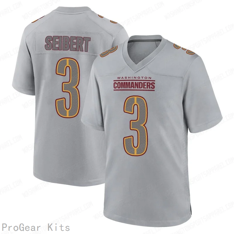 Austin Seibert Atmosphere Washington Commanders Game Jersey No.3 Gray NFL Football Fan Wear Austin Seibert Atmosphere