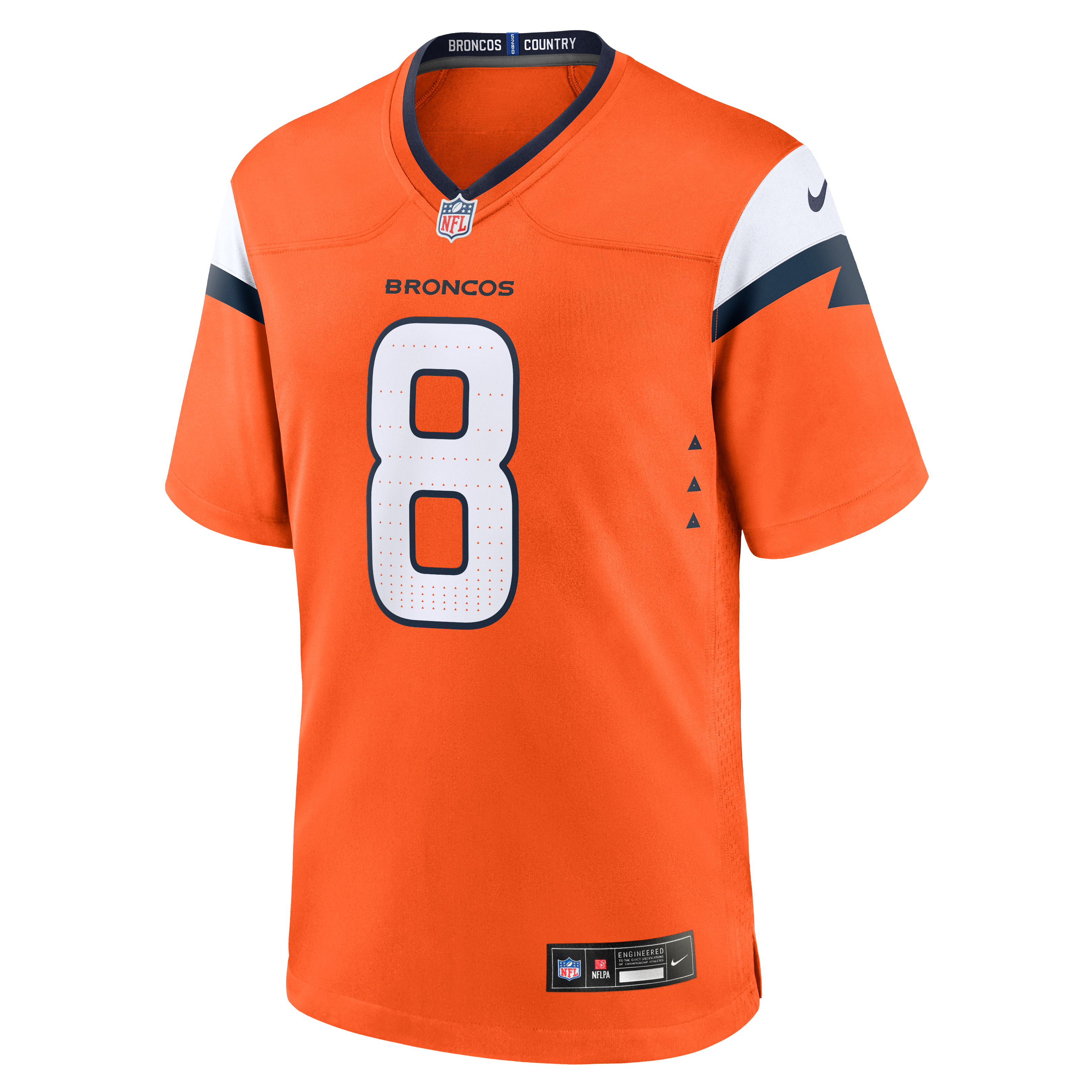 Jarrett Stidham Denver Broncos Game Jersey Orange NFL Football Fan Wear Jarrett Stidham