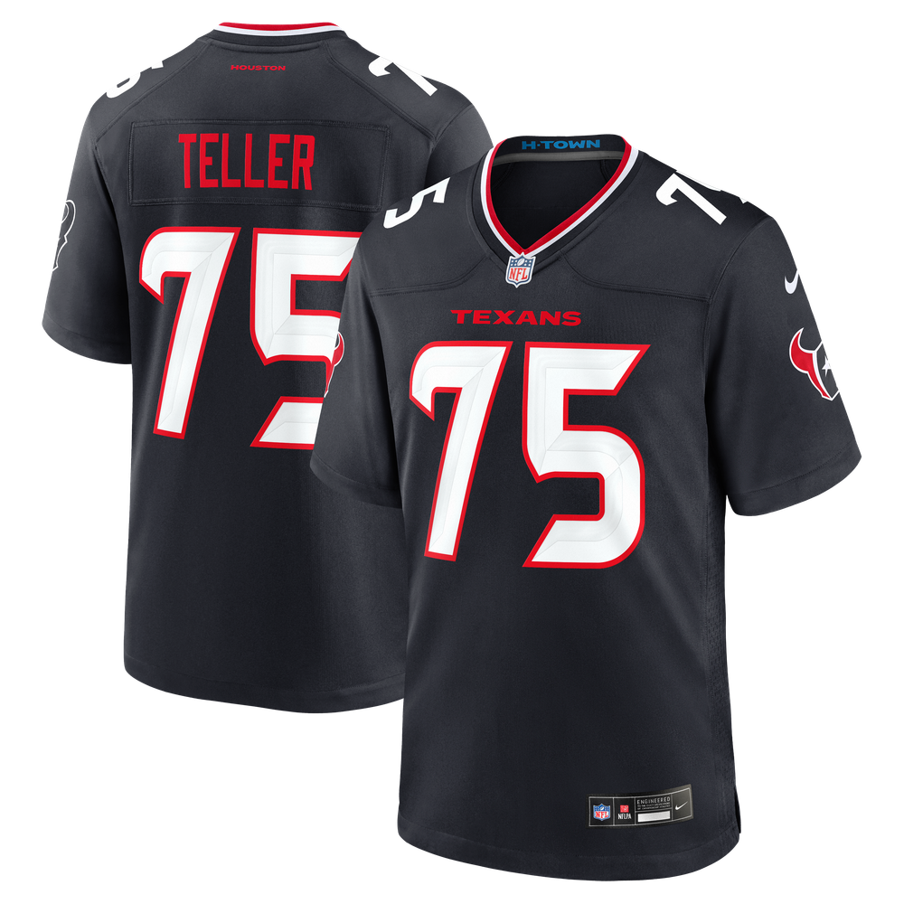 Wyatt Teller Houston Texans Game Jersey Navy NFL Football Fan Wear