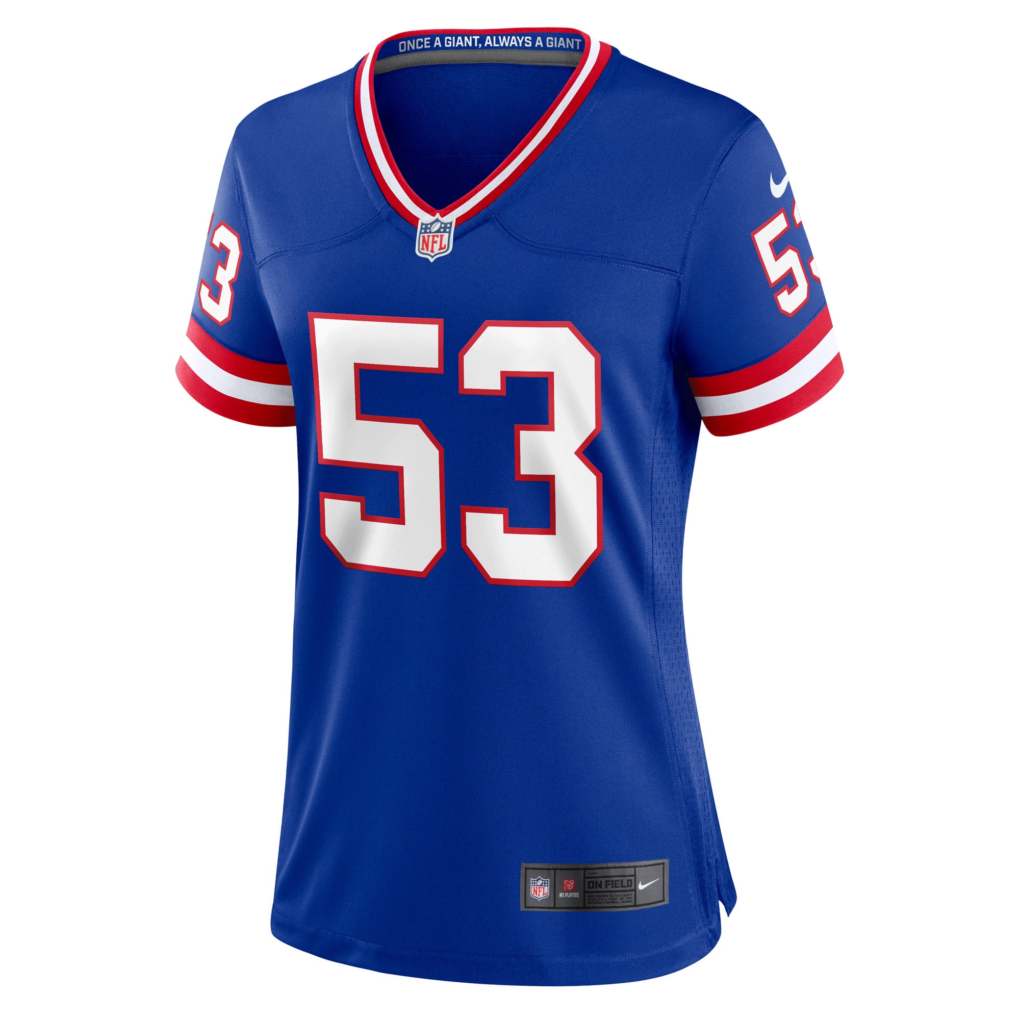 Harry Carson Retired New York Giants Game Jersey Royal NFL Football Fan Wear Harry Carson Retired
