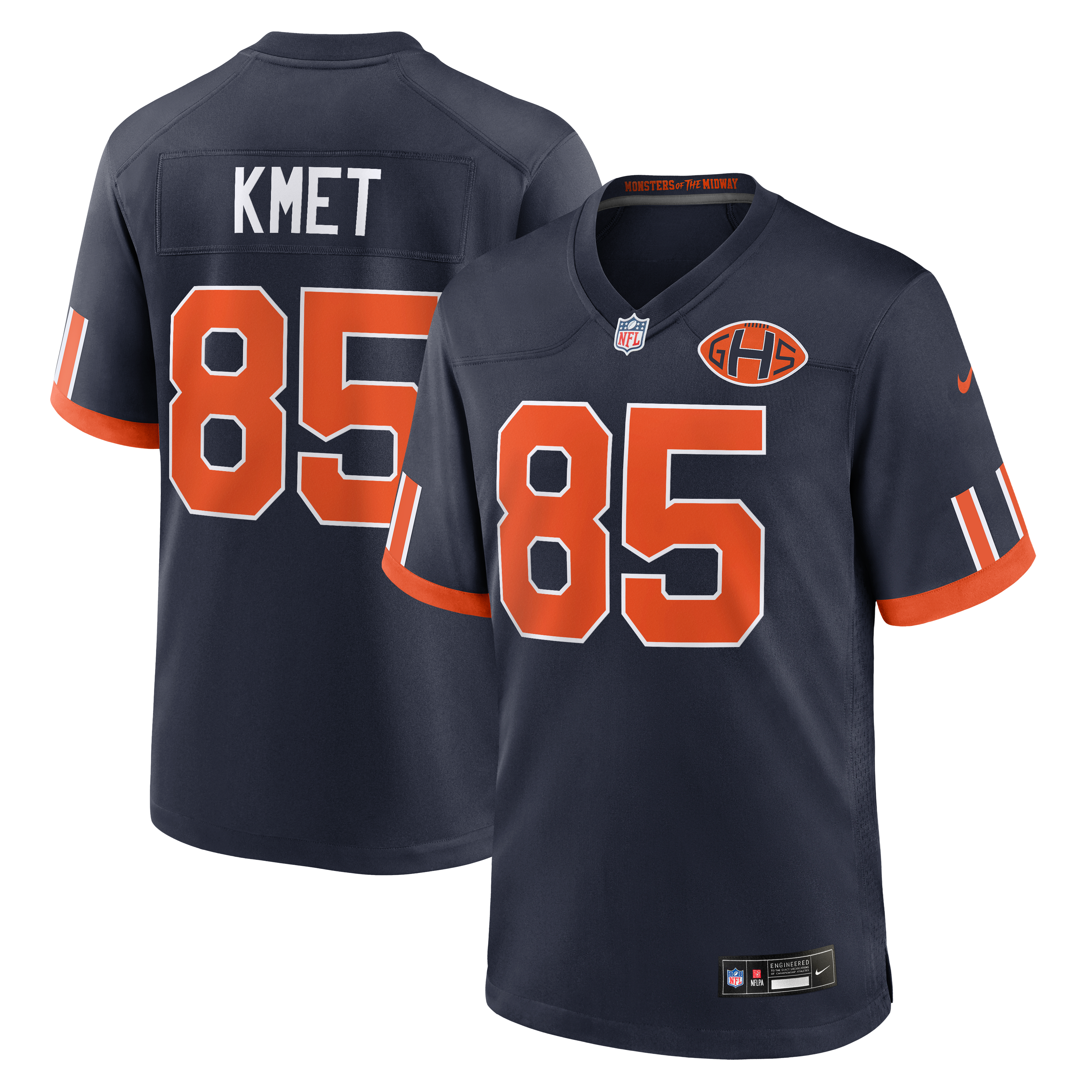Cole Kmet Chicago Bears Game Jersey Navy NFL Football Fan Wear Cole Kmet