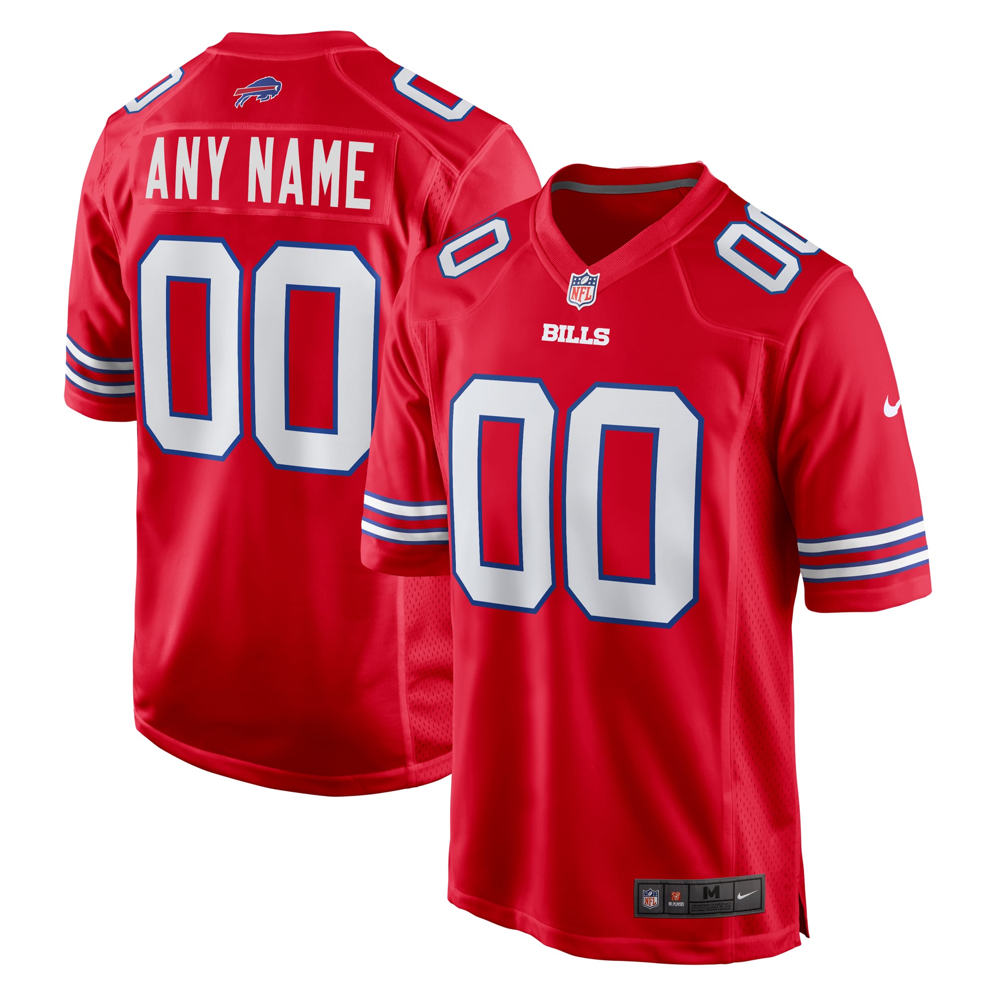 Buffalo Bills Game Jersey Red NFL Football Fan Wear Custom Number