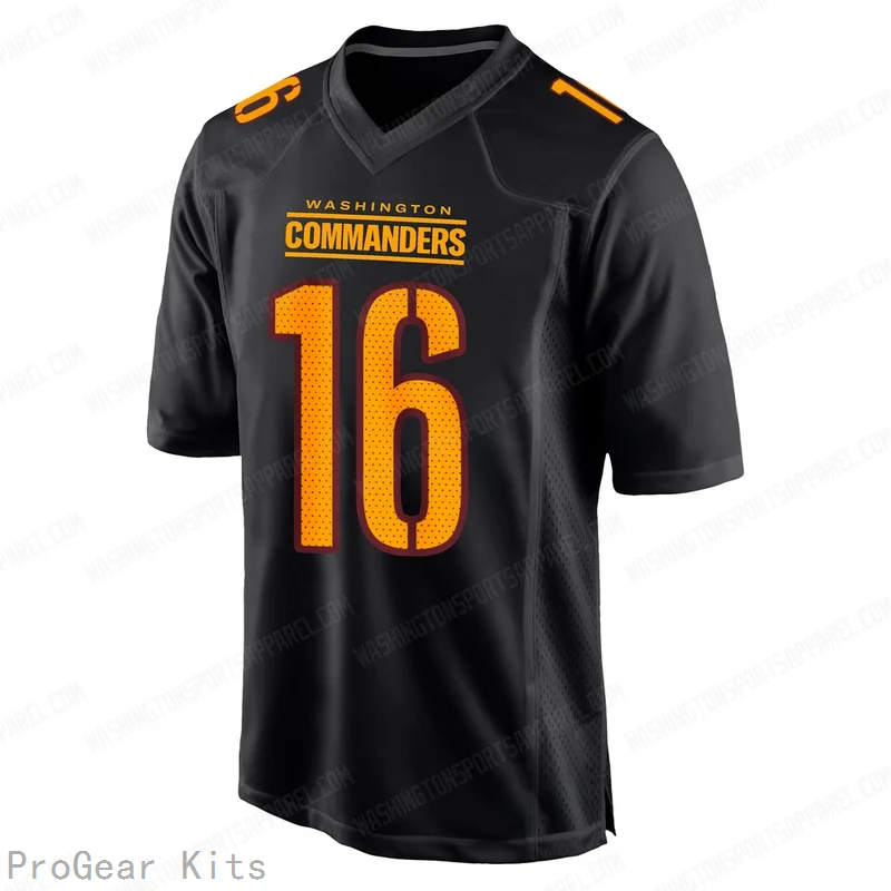 Athan Kaliakmanis Carbon Washington Commanders Game Jersey No.16 Black NFL Football Fan Wear
