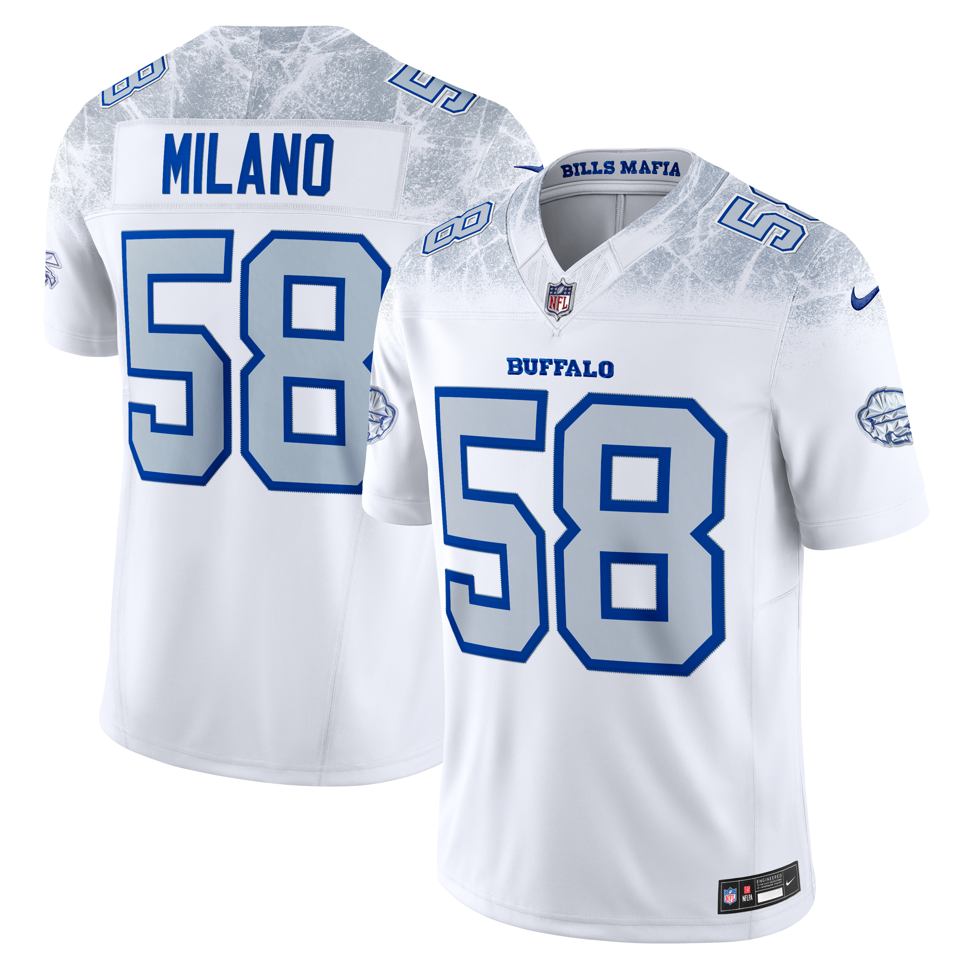 Matt Milano Buffalo Bills Limited Jersey White NFL Football Fan Wear
