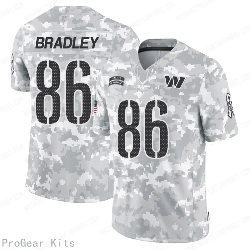 Jaden Bradley Washington Commanders Jersey No.86 Camo NFL Football Fan Wear