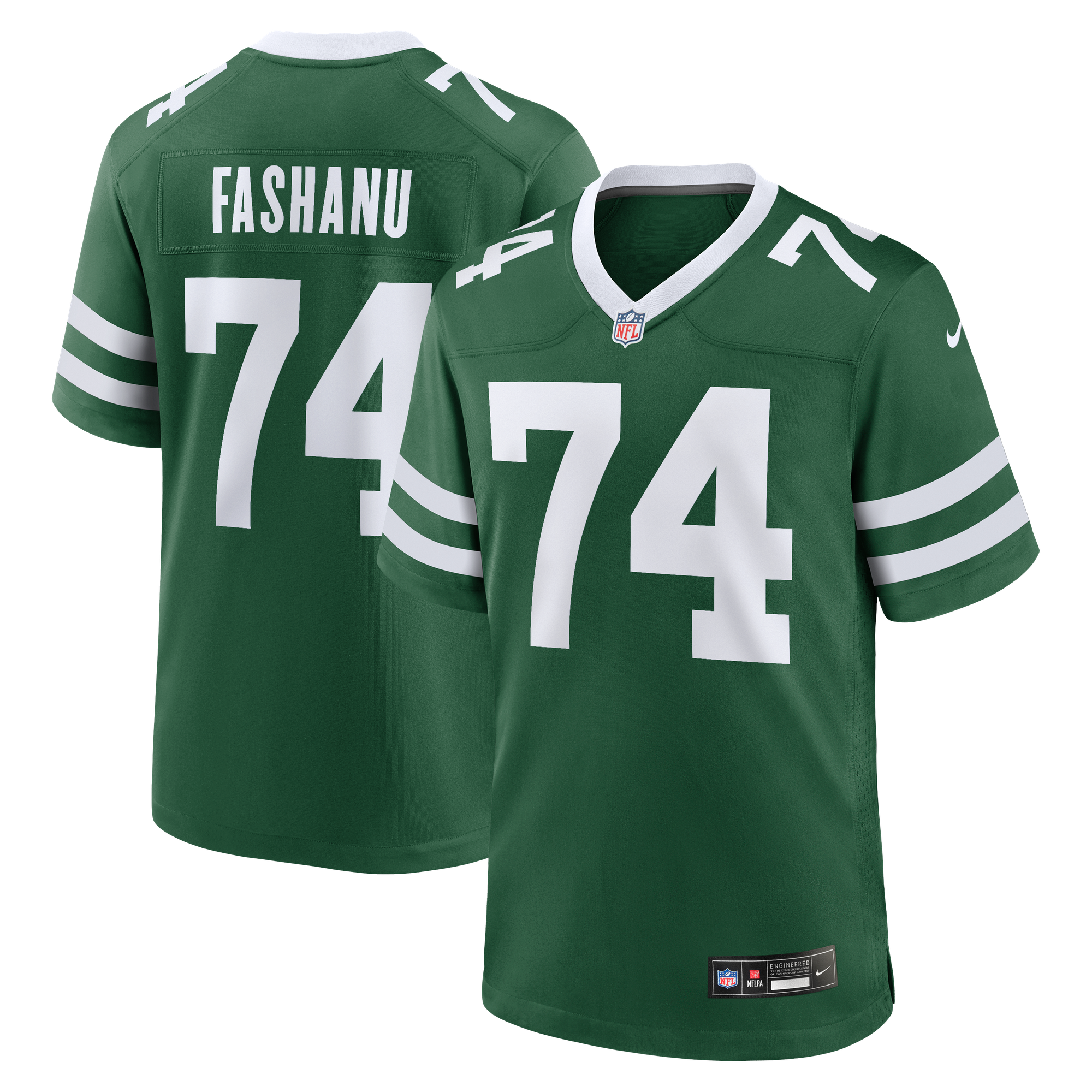 Olu Fashanu New York Jets Game Jersey Green NFL Football Fan Wear