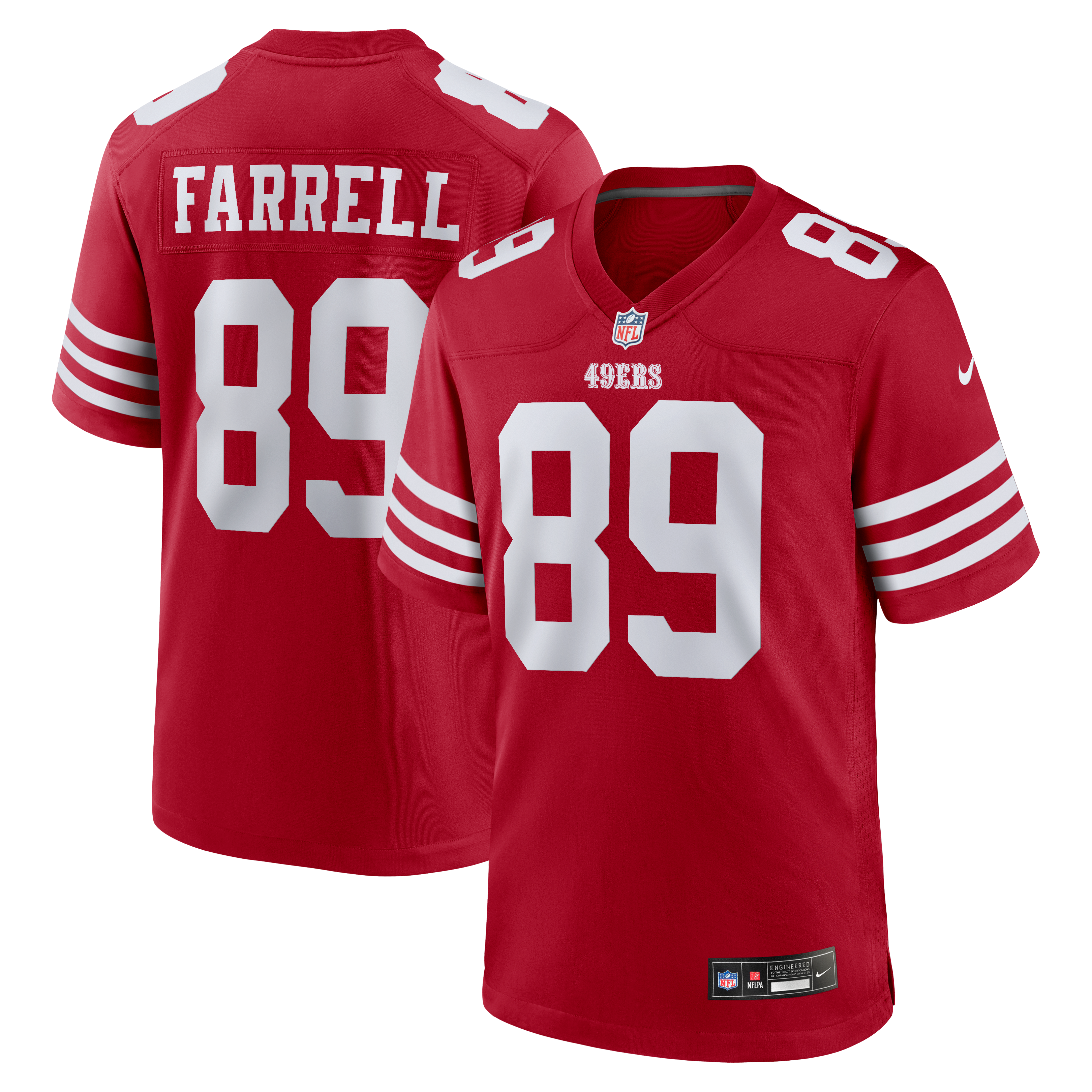 Luke Farrell San Francisco 49ers Game Jersey Scarlet NFL Football Fan Wear