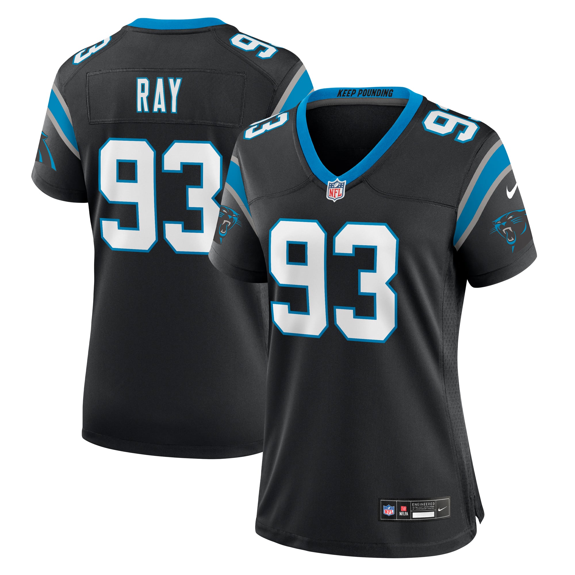 LaBryan Ray Carolina Panthers Game Jersey Black NFL Football Fan Wear