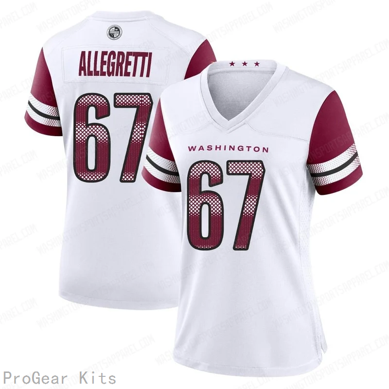 Nick Allegretti Washington Commanders Jersey No.67 White NFL Football Fan Wear Nick Allegretti