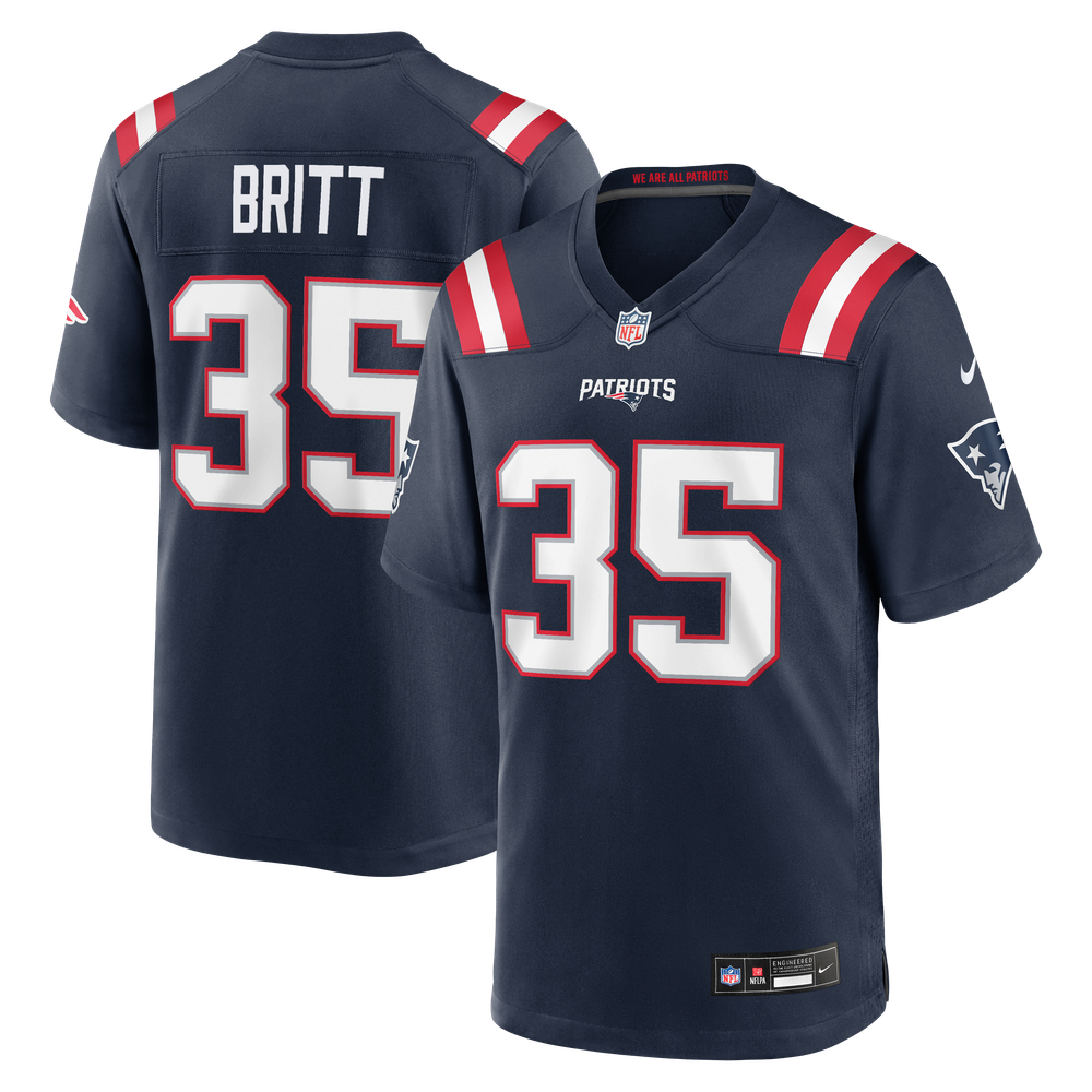 KJ Britt New England Patriots Game Jersey Navy NFL Football Fan Wear