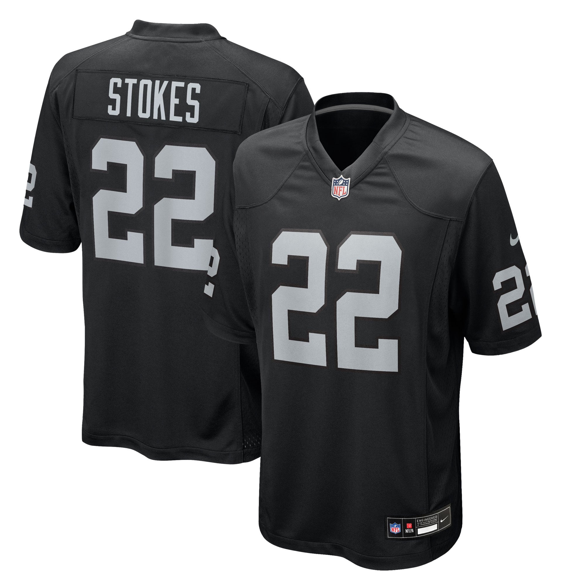 Eric Stokes Las Vegas Raiders Game Jersey Black NFL Football Fan Wear