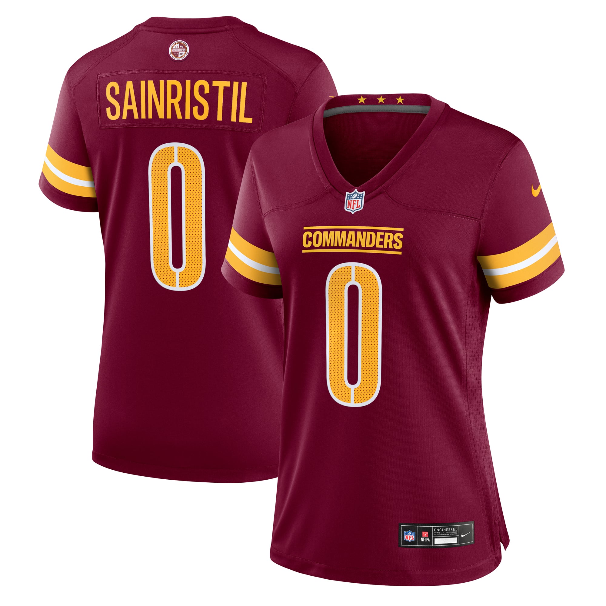 Mike Sainristil Washington Commanders Game Jersey Burgundy NFL Football Fan Wear Mike Sainristil