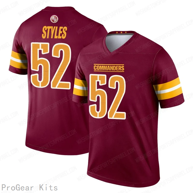 Sonny Styles Washington Commanders Legend Jersey No.52 Burgundy NFL Football Fan Wear Sonny Styles