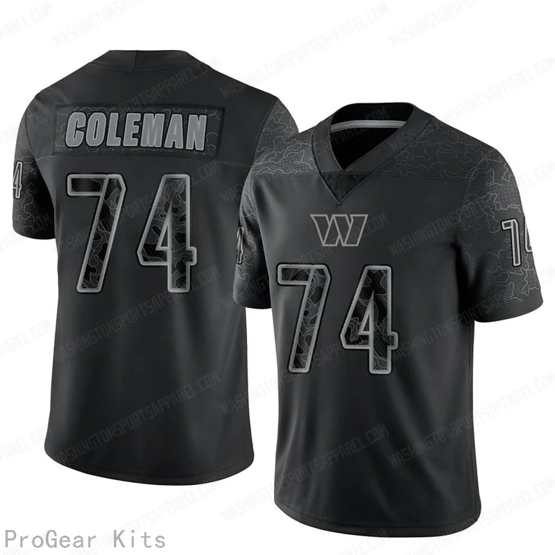Brandon Coleman Washington Commanders Jersey No.74 Reflective NFL Football Fan Wear