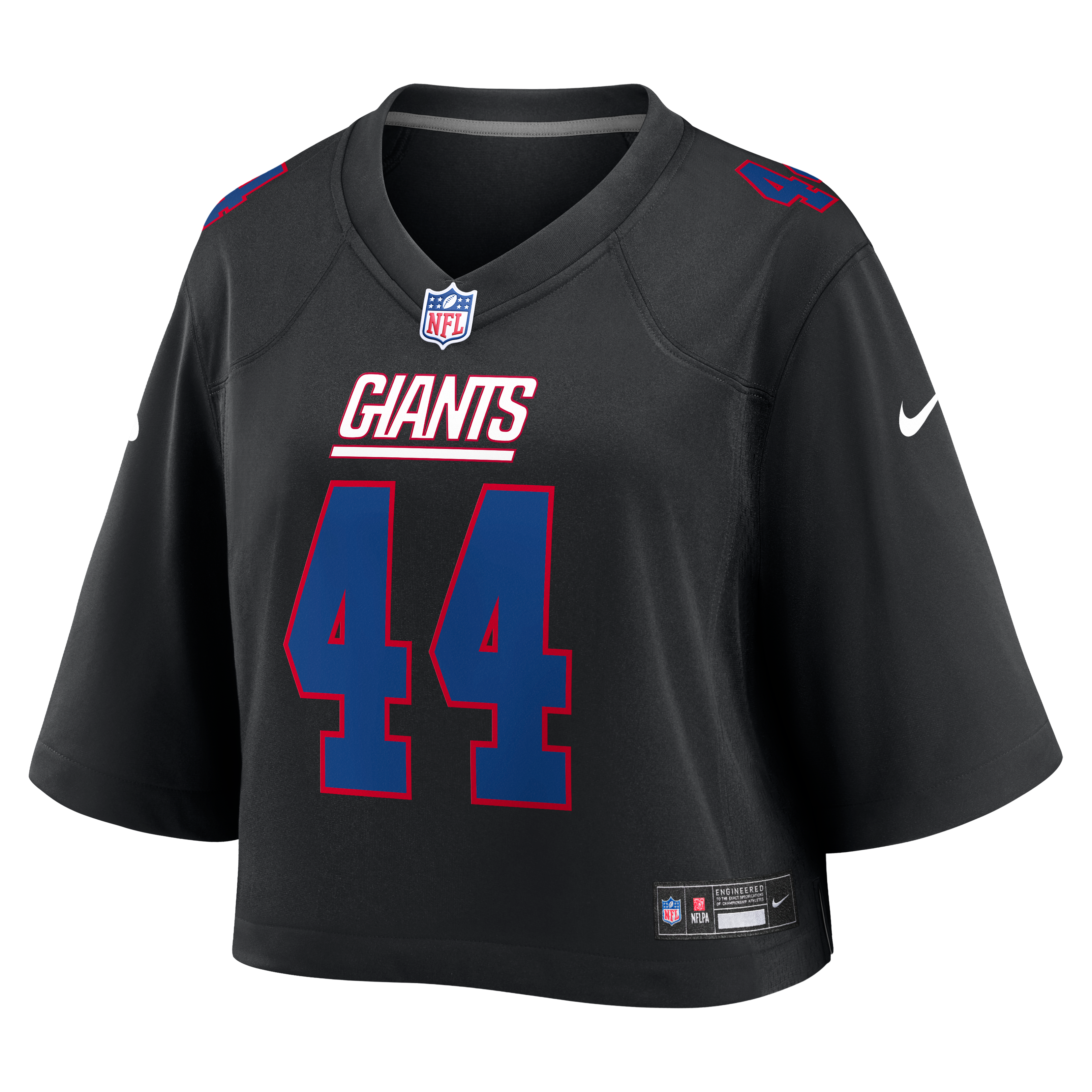 Cam Skattebo Cropped New York Giants Game Jersey Black NFL Football Fan Wear