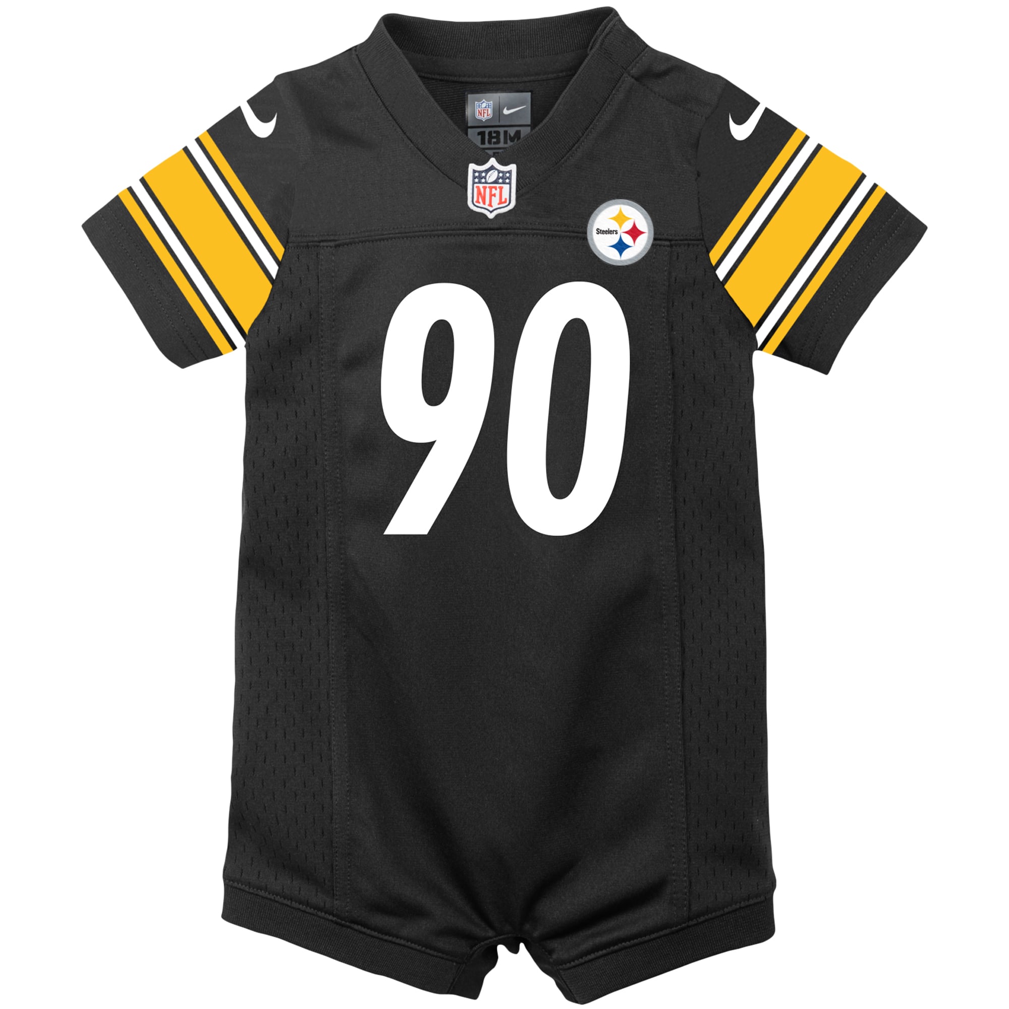 Newborn TJ Watt Pittsburgh Steelers Game Jersey Black NFL Football Fan Wear Newborn TJ Watt