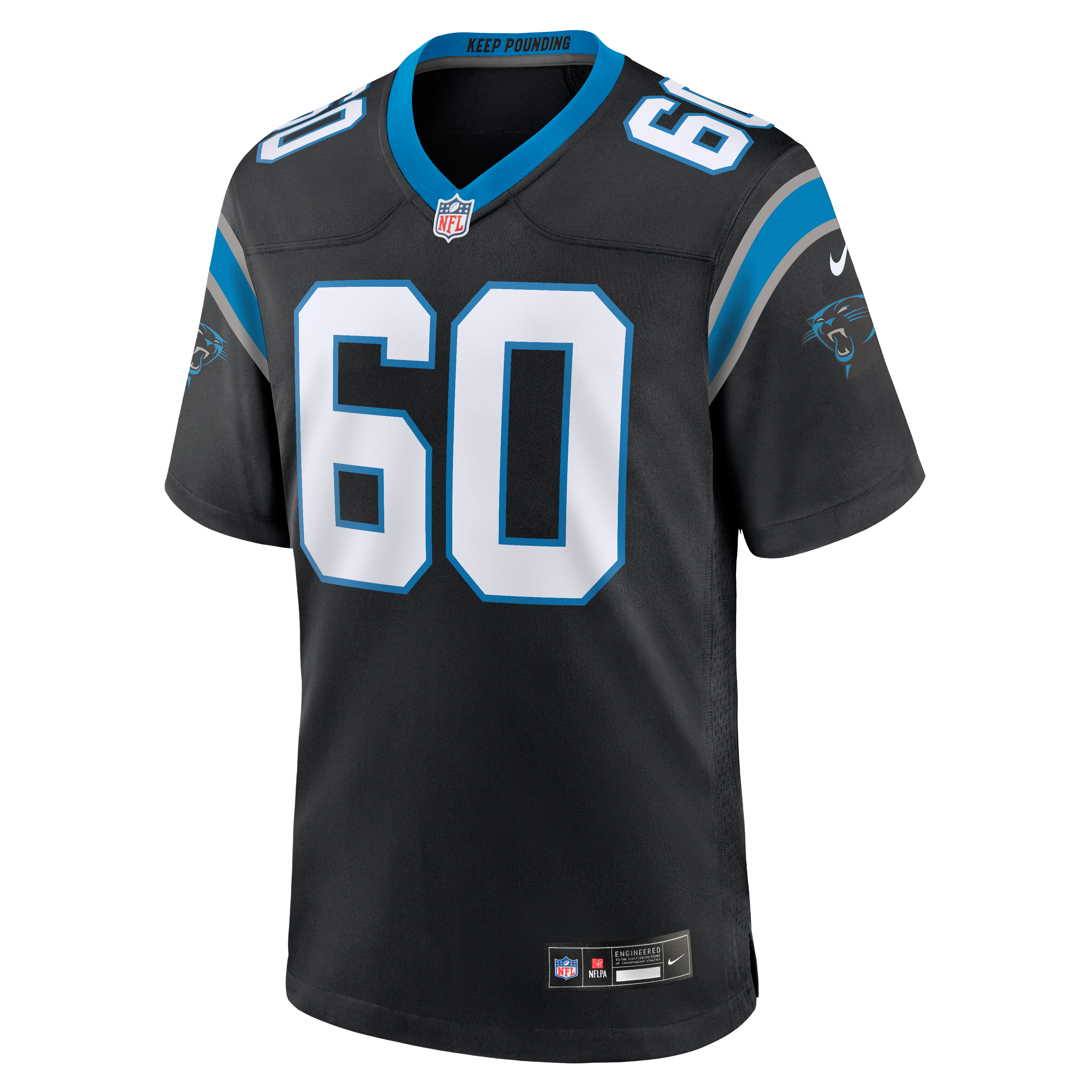 Nick Samac Carolina Panthers Game Jersey Black NFL Football Fan Wear