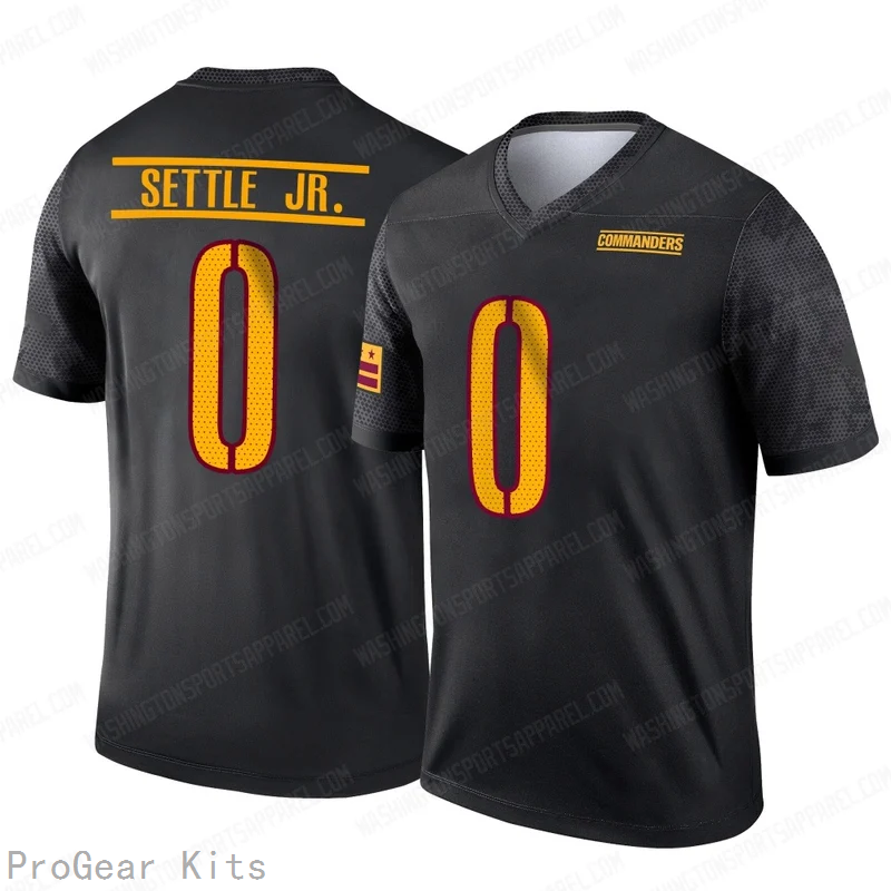 Tim Settle Jr Washington Commanders Game Jersey No.0 Black NFL Football Fan Wear Tim Settle Jr