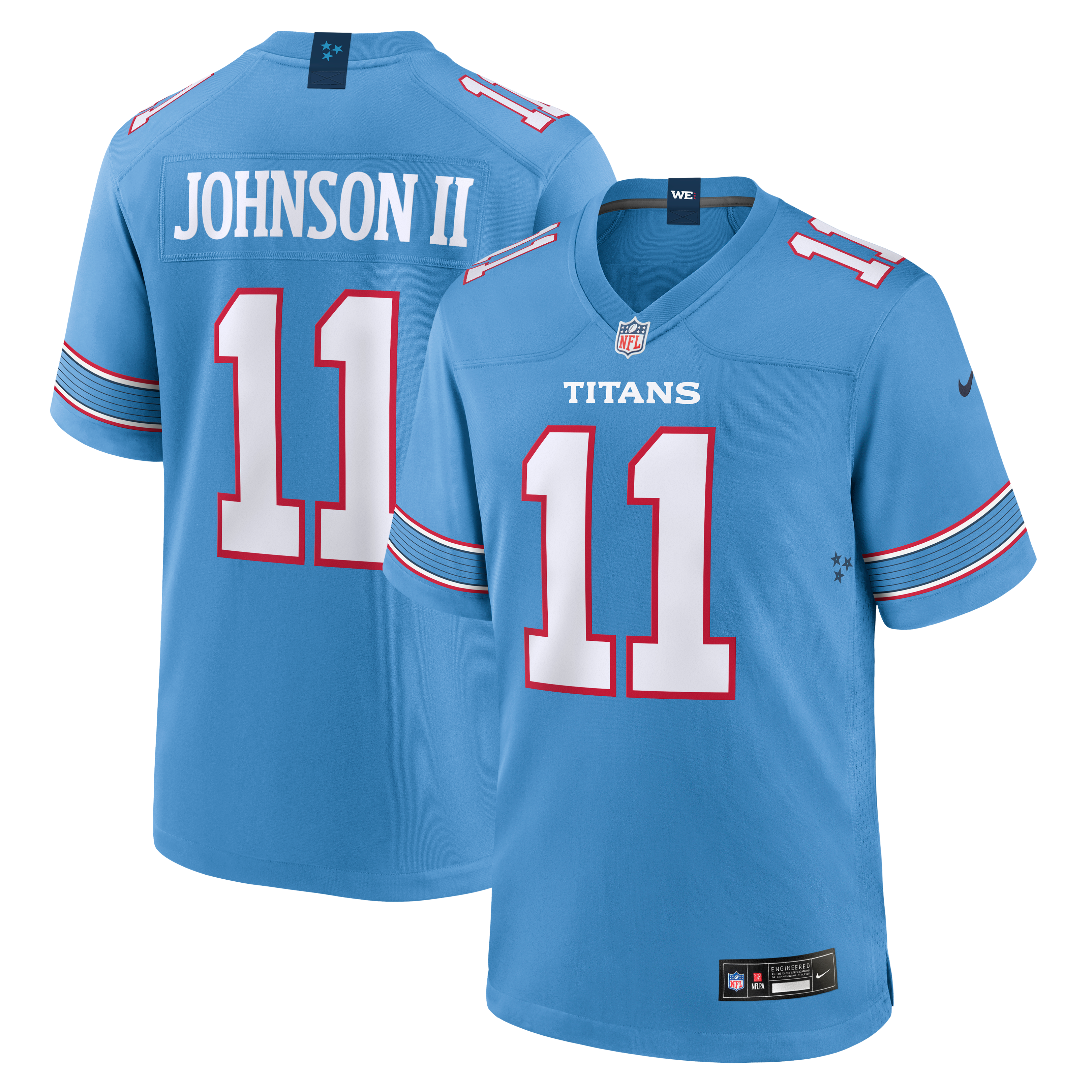 Jermaine Johnson Tennessee Titans Game Jersey Light Blue NFL Football Fan Wear