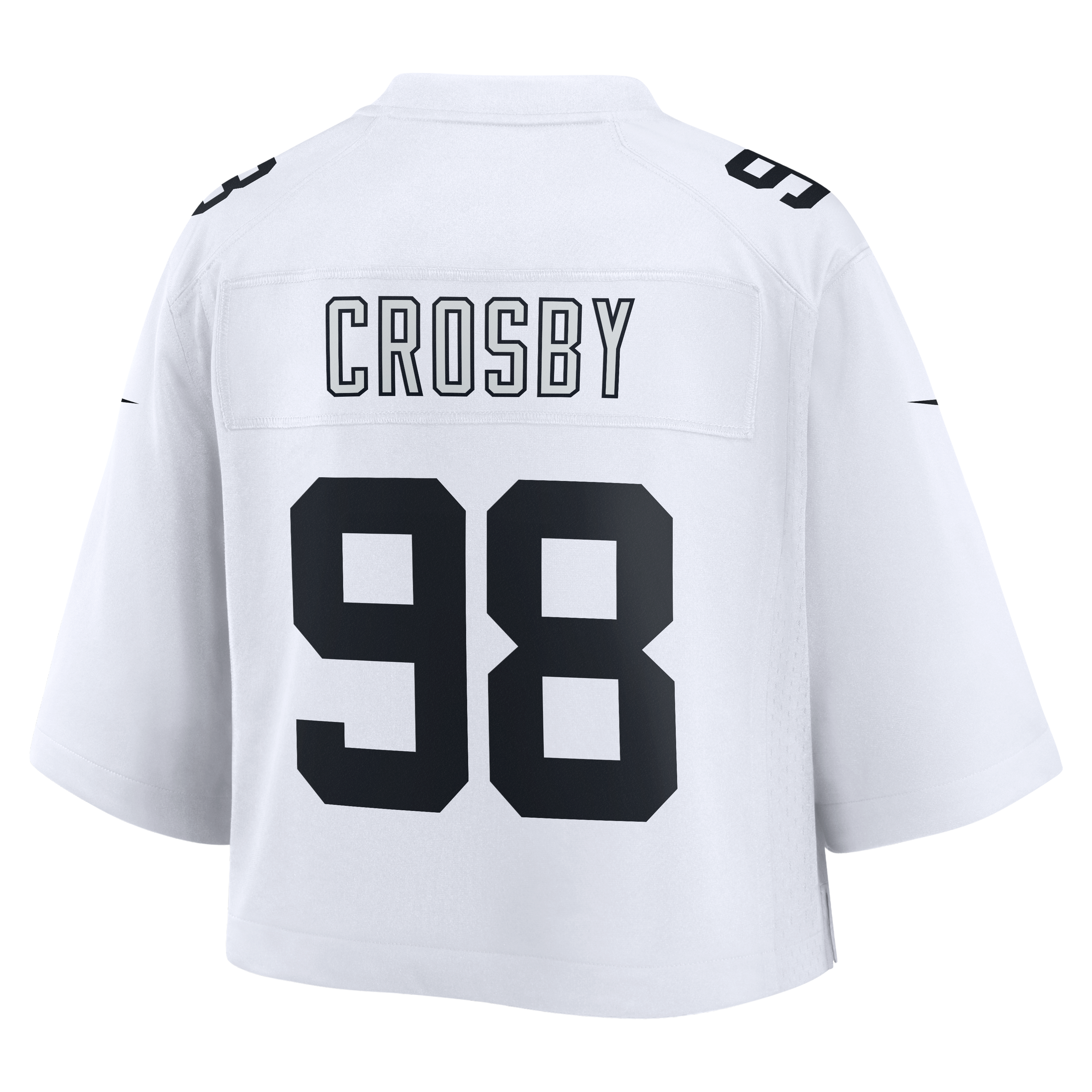 Maxx Crosby Cropped Las Vegas Raiders Game Jersey White NFL Football Fan Wear