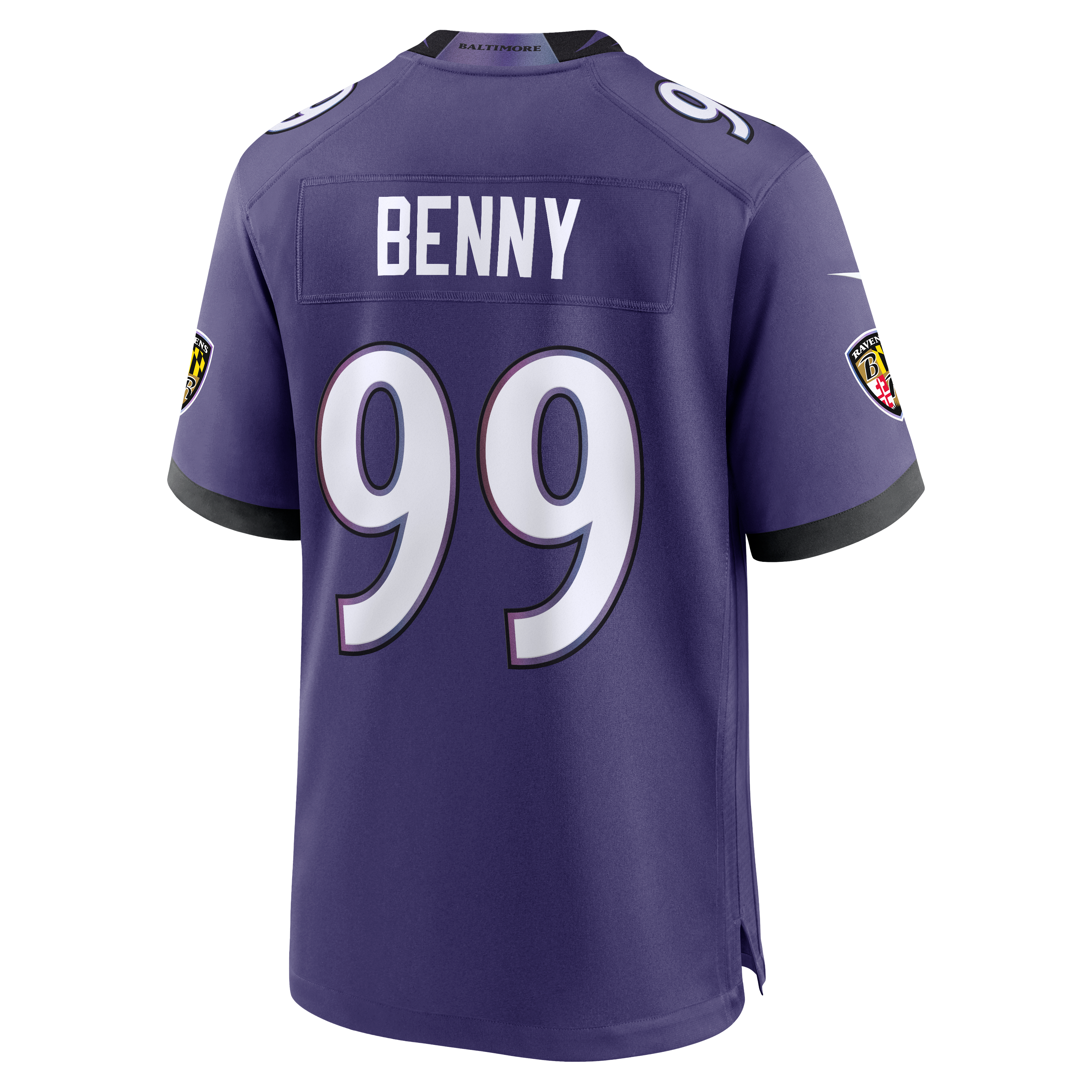 Rayshaun Benny Baltimore Ravens Game Jersey Purple NFL Football Fan Wear Rayshaun Benny