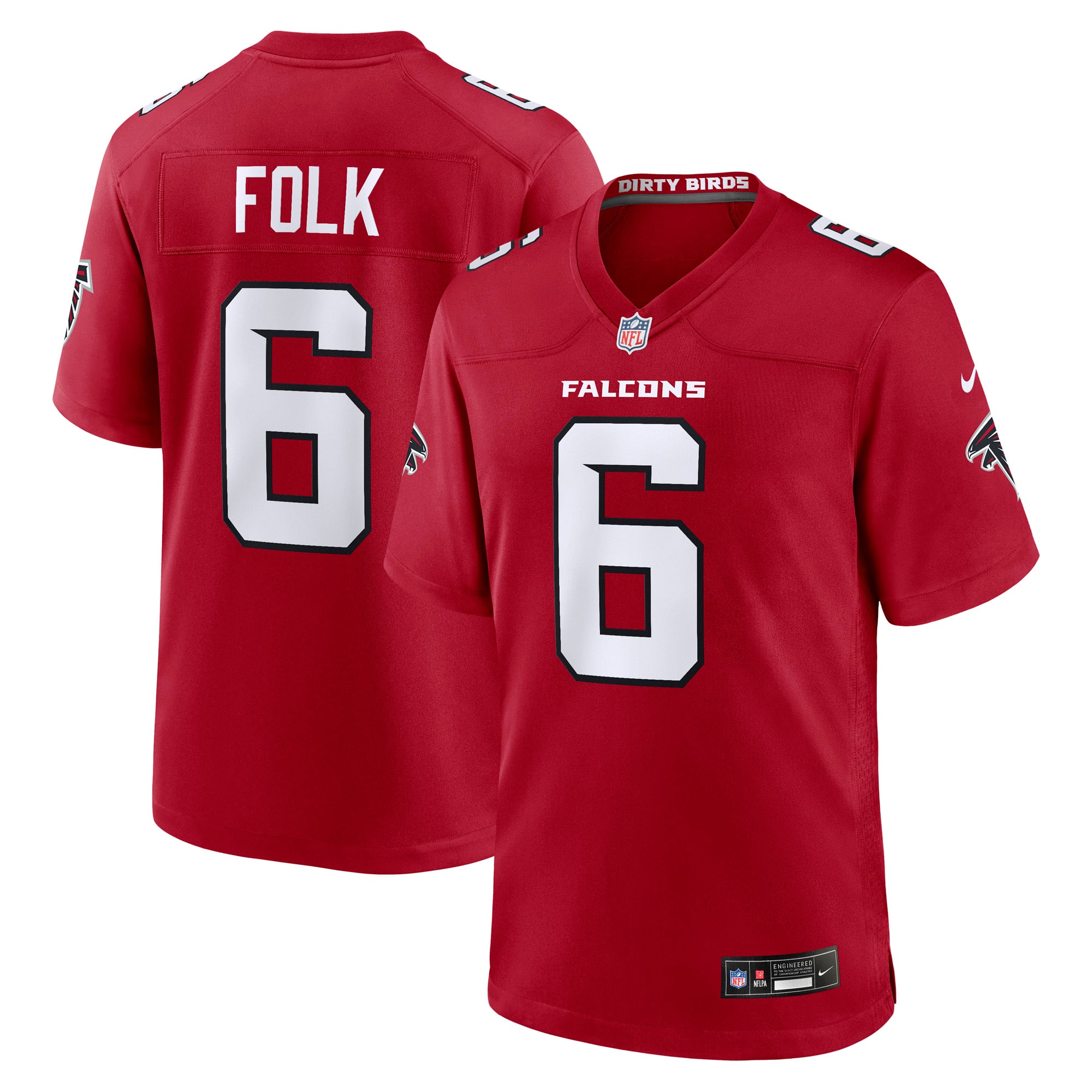 Nick Folk Atlanta Falcons Game Jersey Red NFL Football Fan Wear