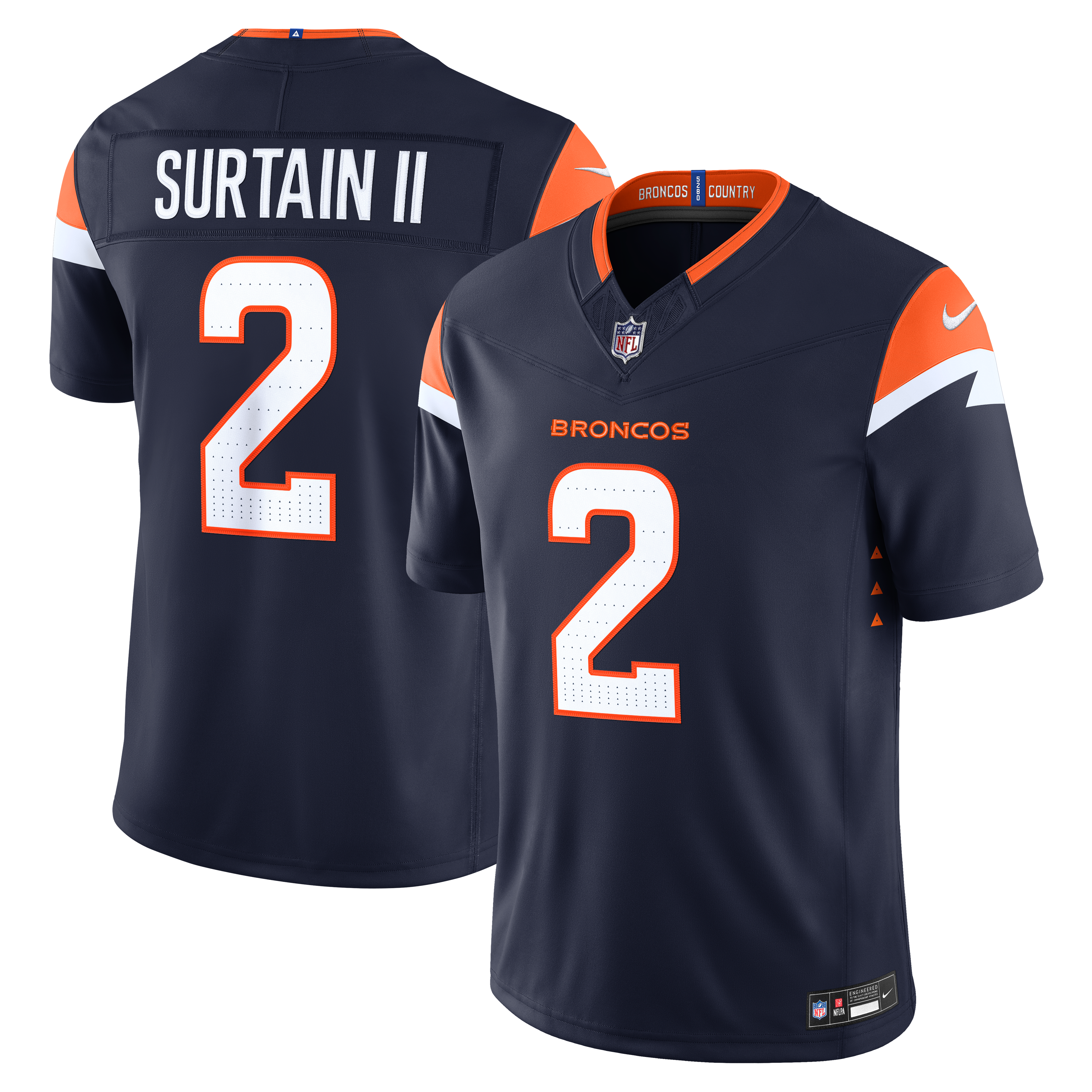 Pat Surtain Denver Broncos Alternate Jersey Navy NFL Football Fan Wear Pat Surtain