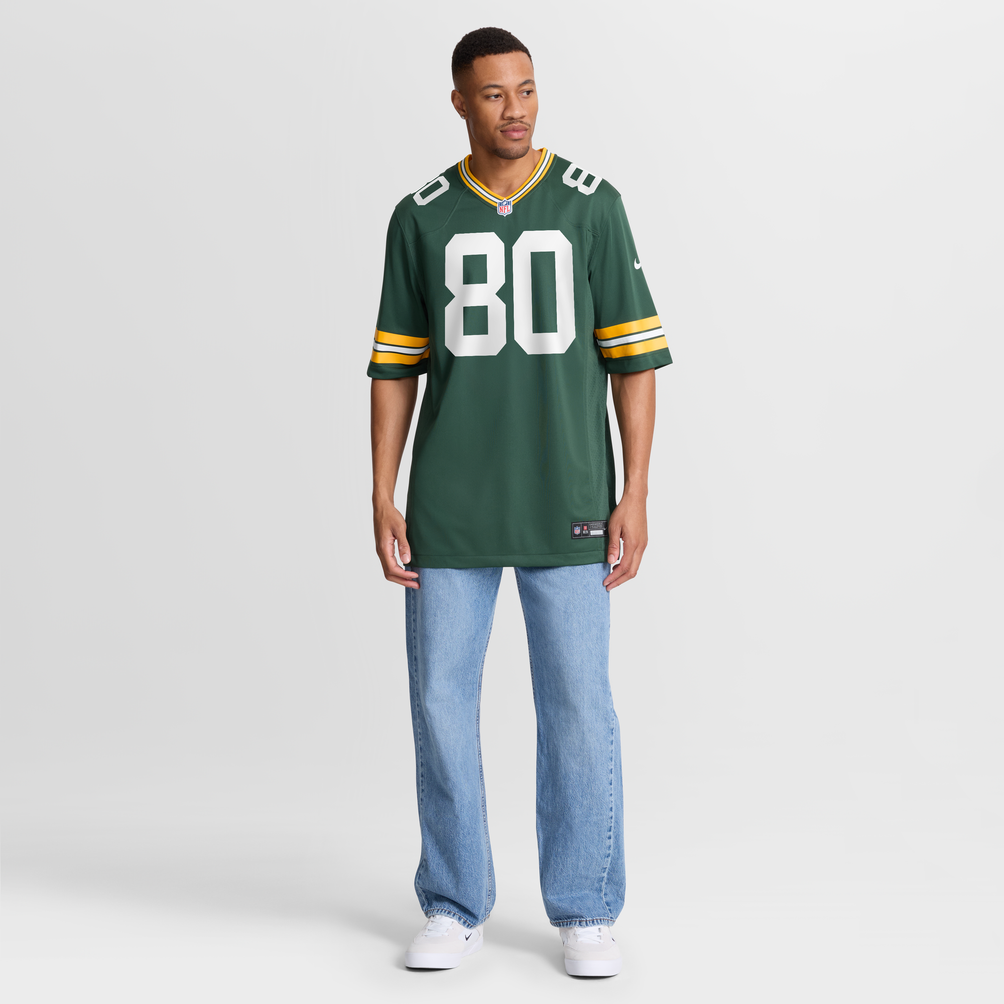 Retired Donald Driver Green Bay Packers Player Jersey Green NFL Football Fan Wear Retired Donald Driver