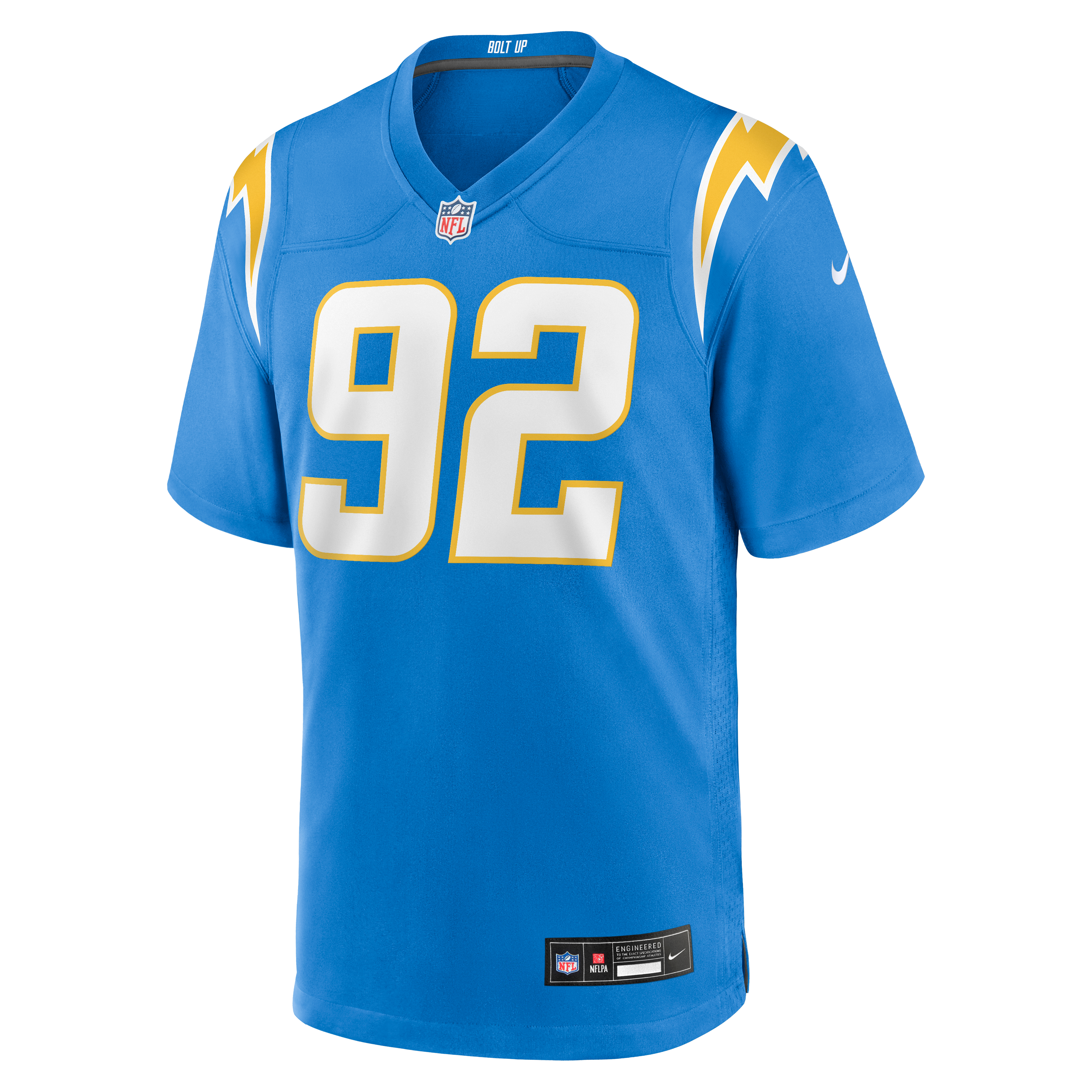 Justin Eboigbe Los Angeles Chargers Game Jersey Powder Blue NFL Football Fan Wear Justin Eboigbe