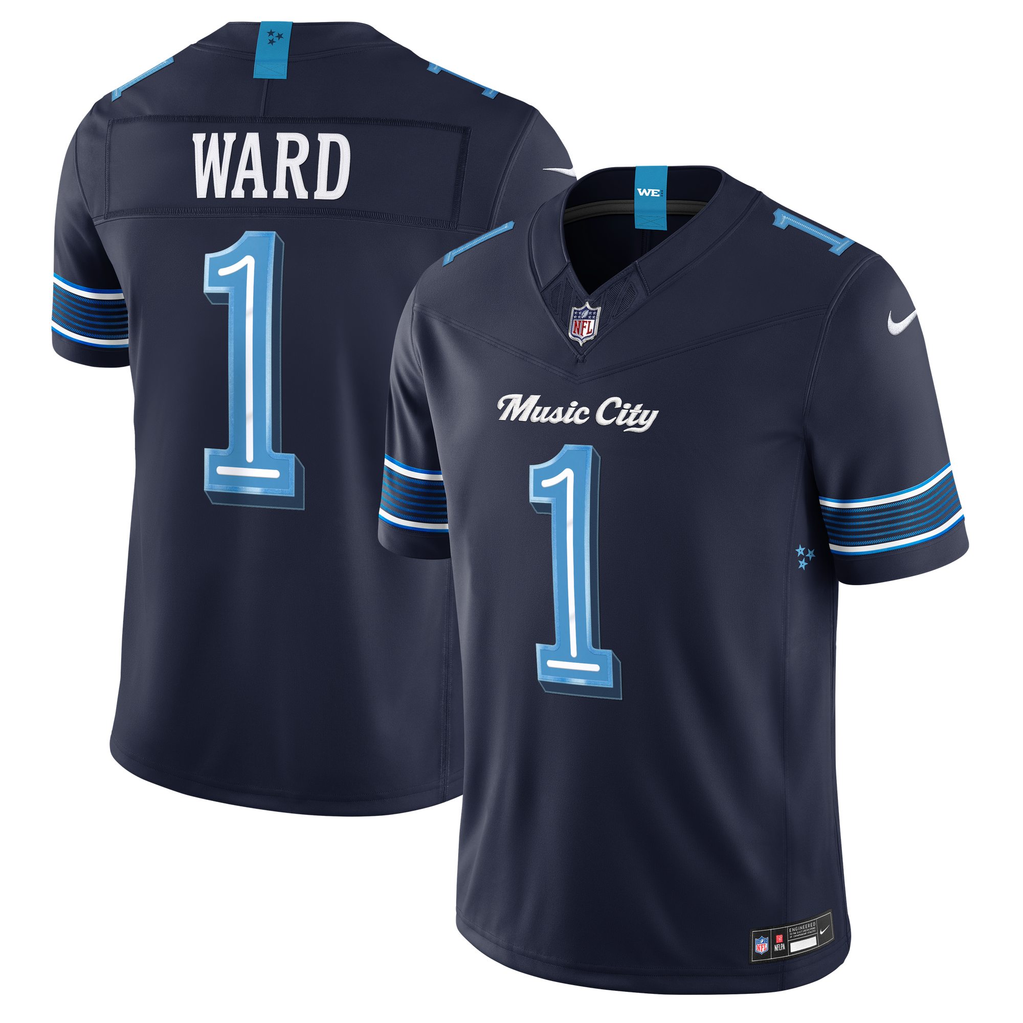 Cameron Ward Tennessee Titans Limited Jersey Navy NFL Football Fan Wear