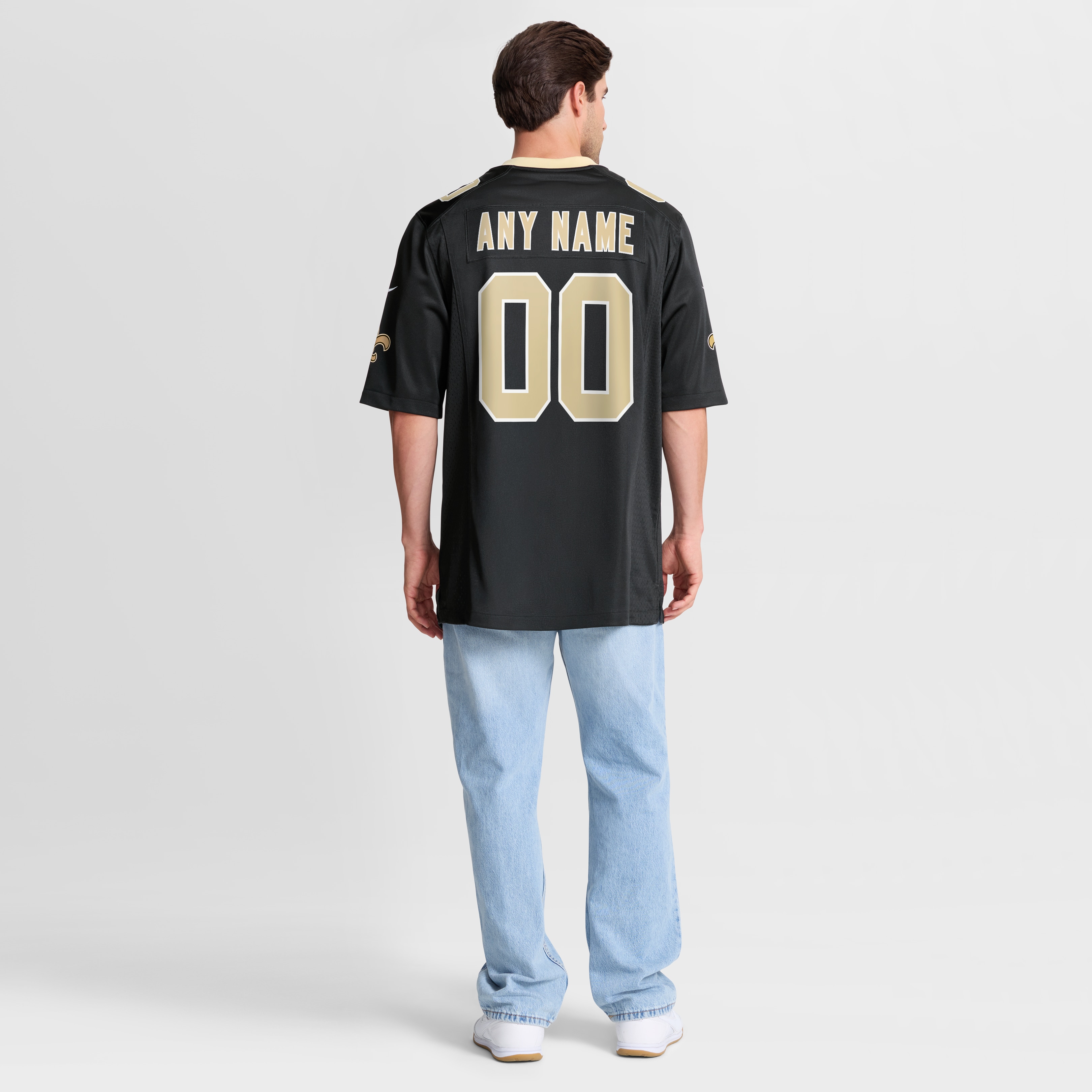 New Orleans Saints Game Jersey Black NFL Football Fan Wear Custom Number