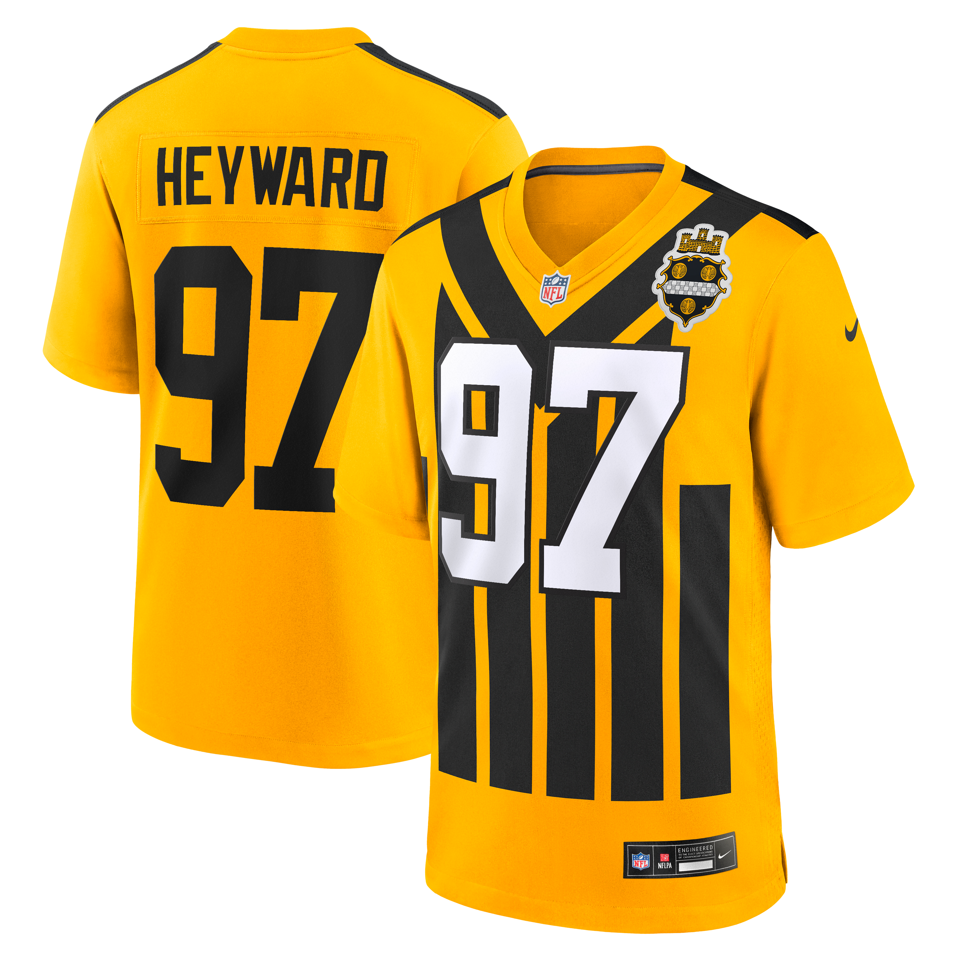 Cameron Heyward Pittsburgh Steelers Game Jersey Gold NFL Football Fan Wear Cameron Heyward