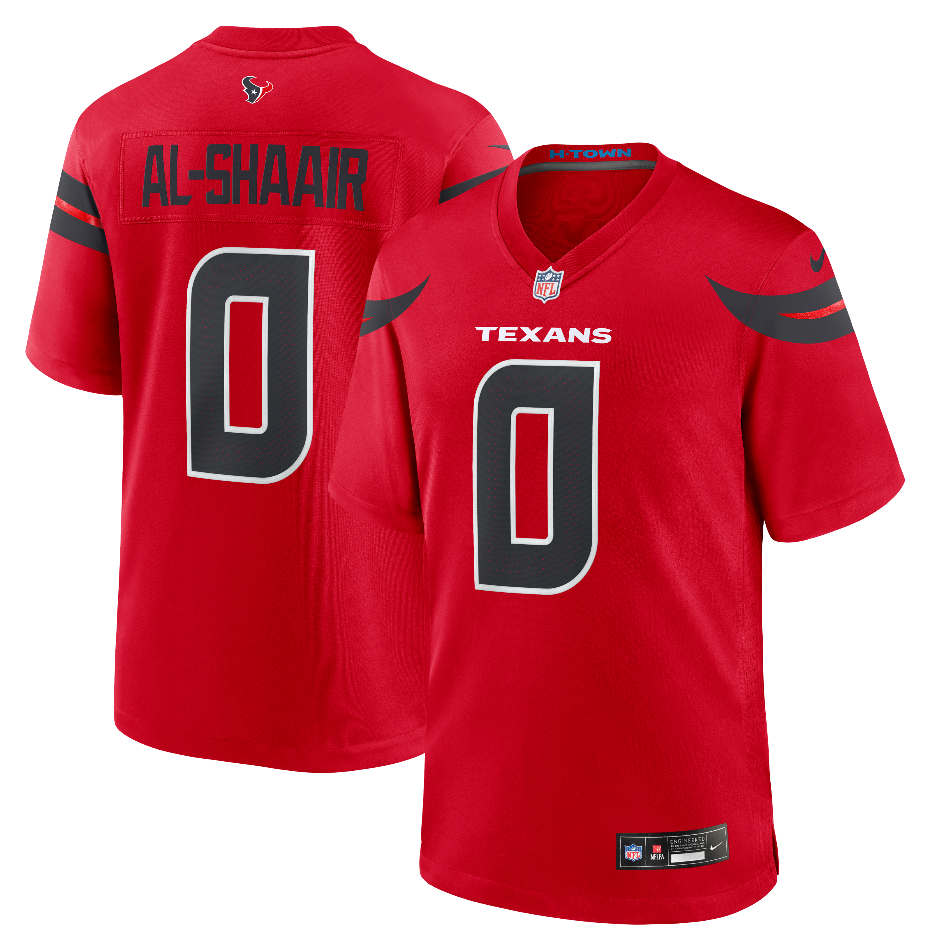 Azeez Al-Shaair Houston Texans Game Jersey Red NFL Football Fan Wear Azeez Al-Shaair