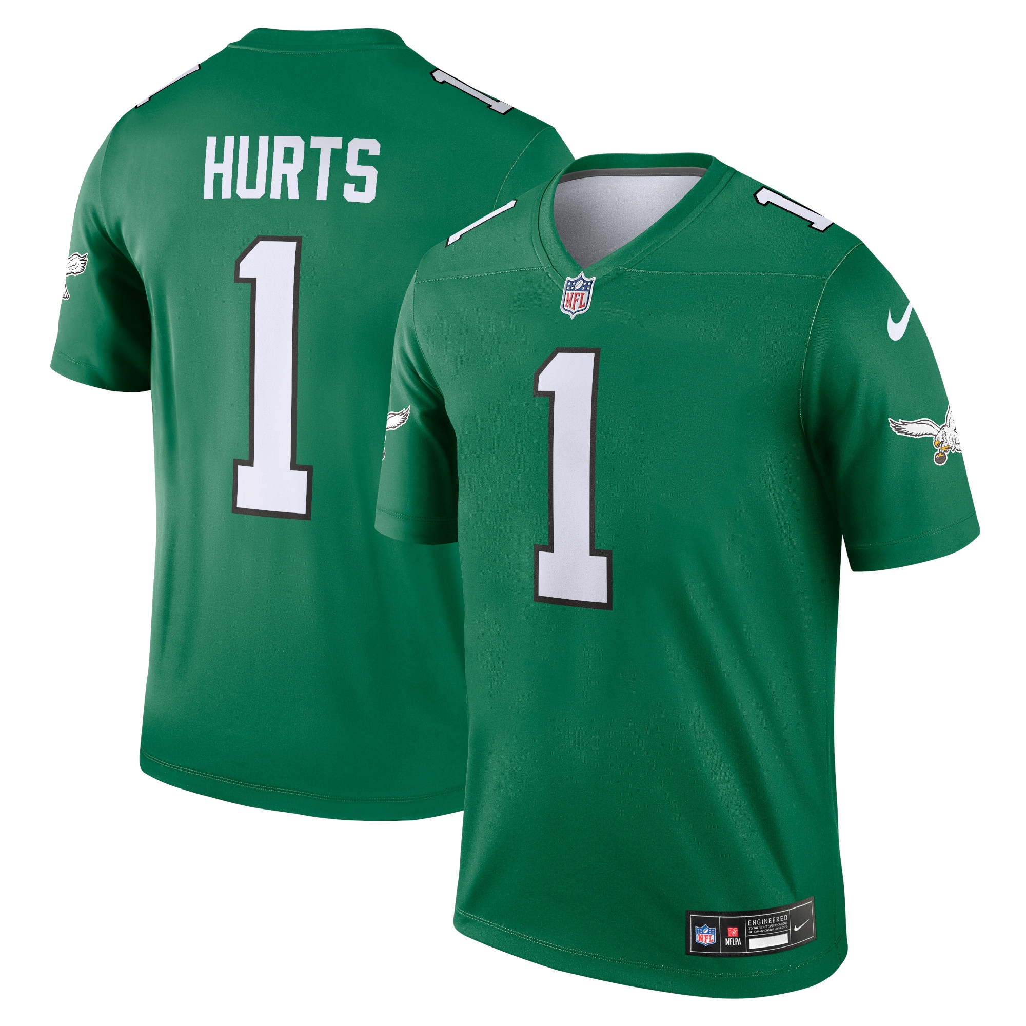 Jalen Hurts Performance Philadelphia Eagles Player Jersey Kelly Green NFL Football Fan Wear