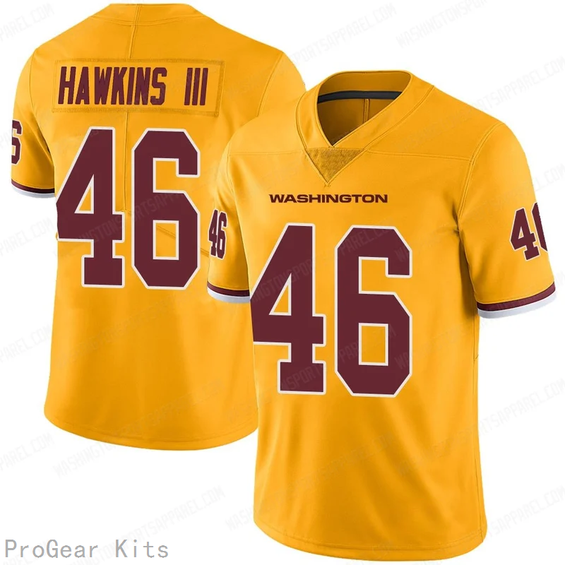 Tre Hawkins Rush Washington Commanders Jersey No.46 Gold NFL Football Fan Wear Tre Hawkins Rush