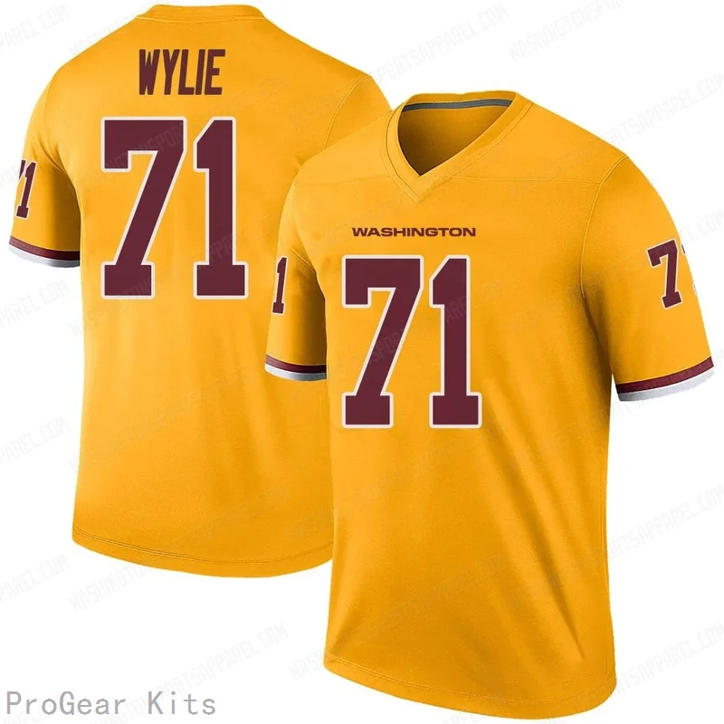 Andrew Wylie Rush Washington Commanders Jersey No.71 Gold NFL Football Fan Wear Andrew Wylie Rush