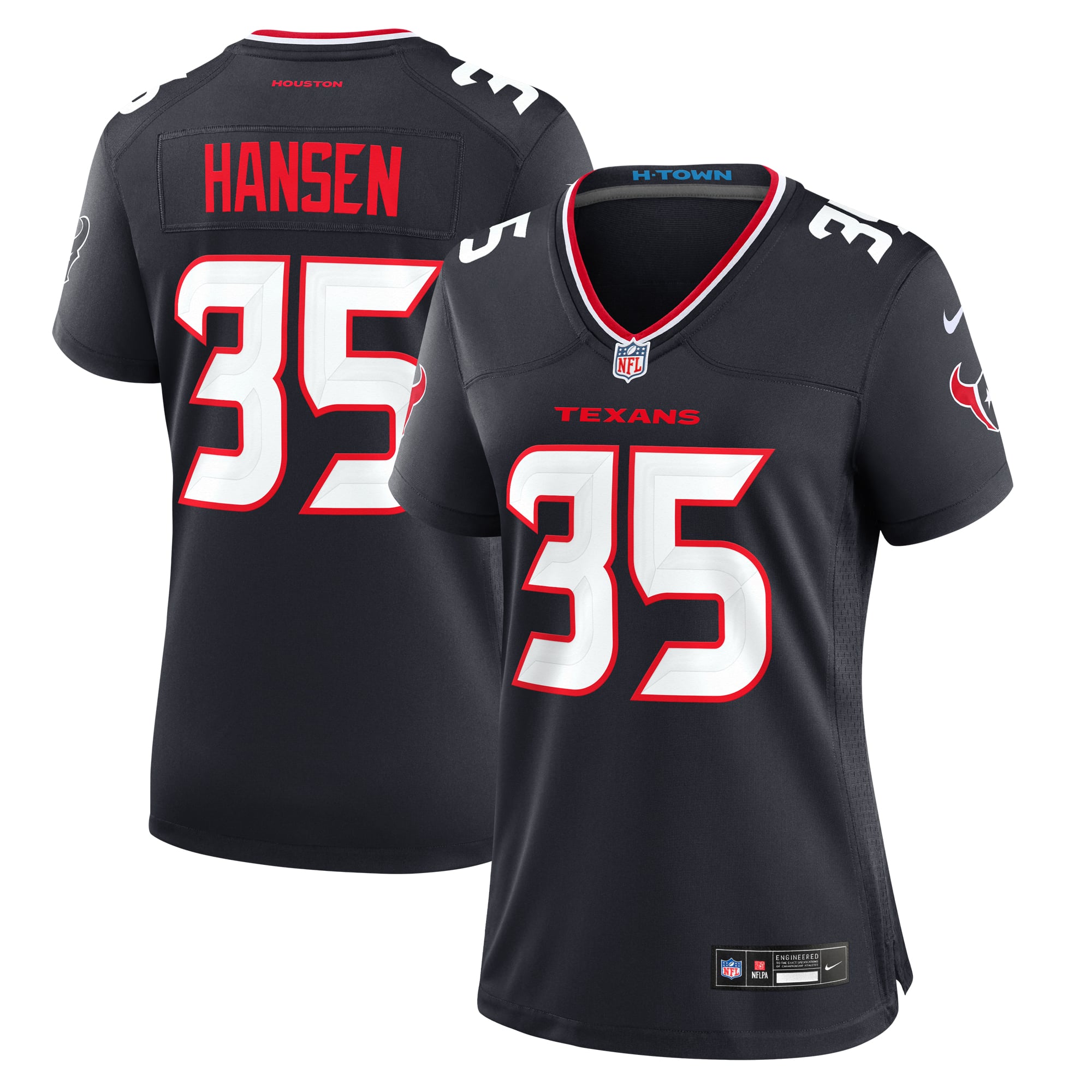 Jake Hansen Houston Texans Game Jersey Navy NFL Football Fan Wear