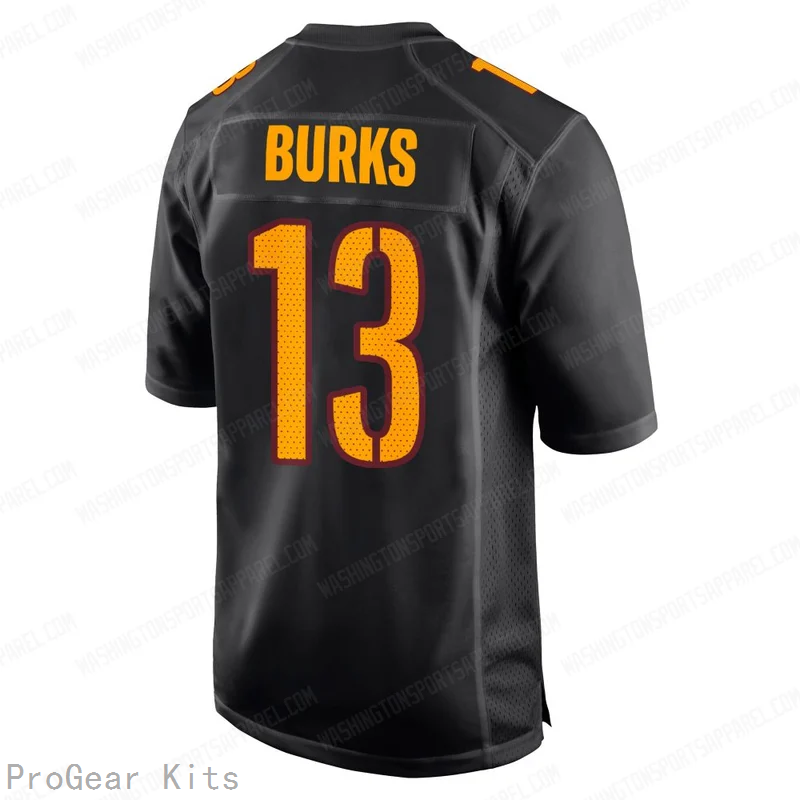 Treylon Burks Carbon Washington Commanders Game Jersey No.13 Black NFL Football Fan Wear