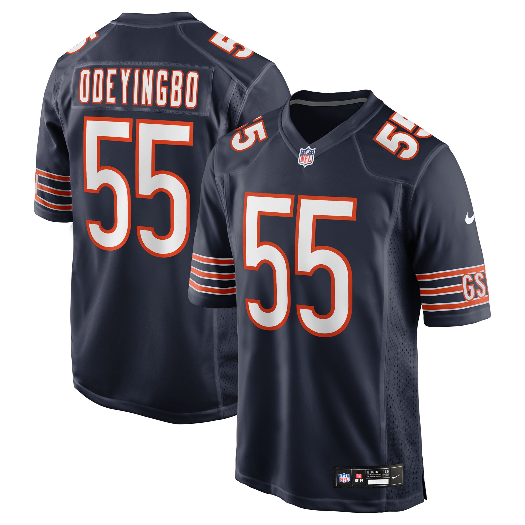Dayo Odeyingbo Chicago Bears Game Jersey Navy NFL Football Fan Wear Dayo Odeyingbo