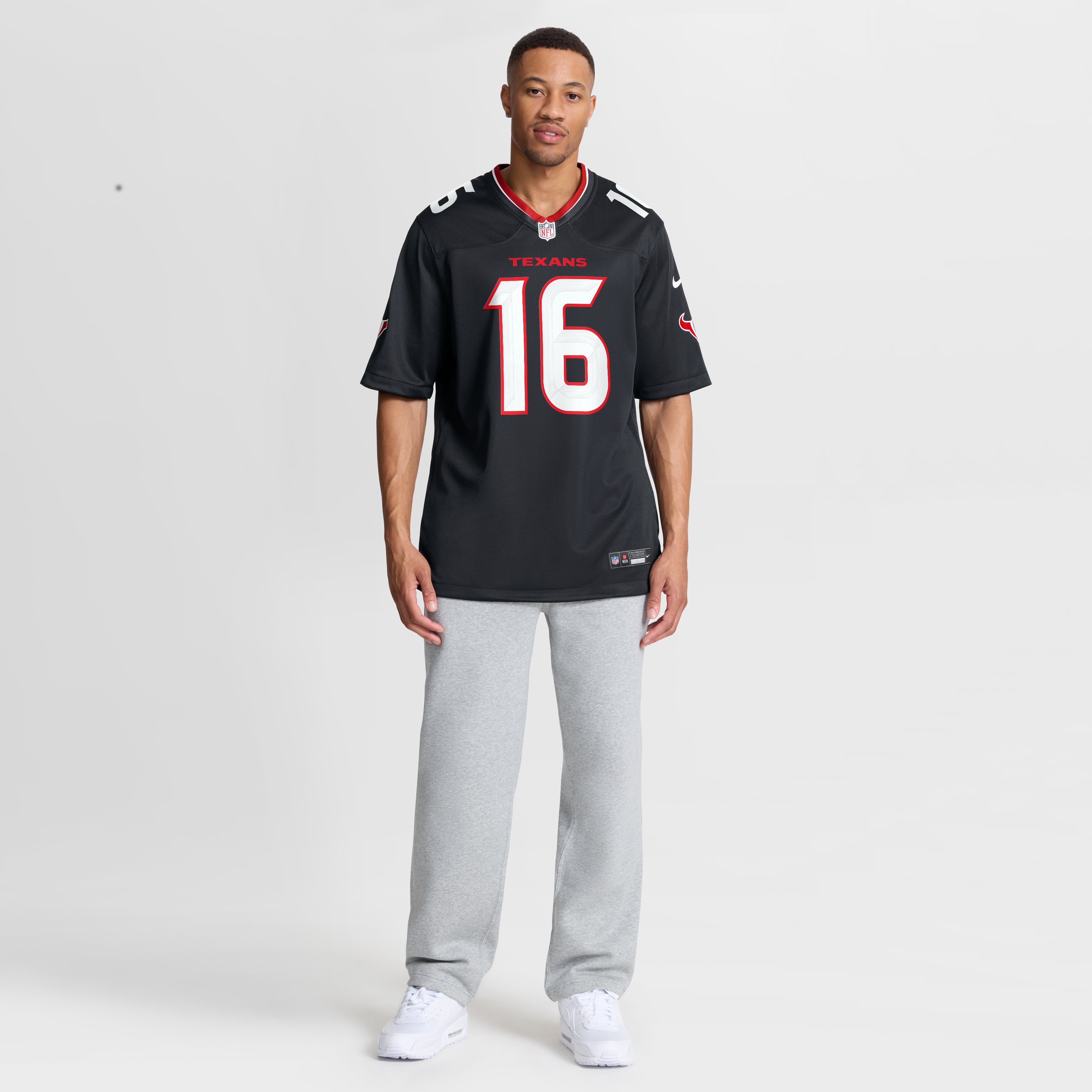 Montrell Washington Houston Texans Game Jersey Navy NFL Football Fan Wear Montrell Washington