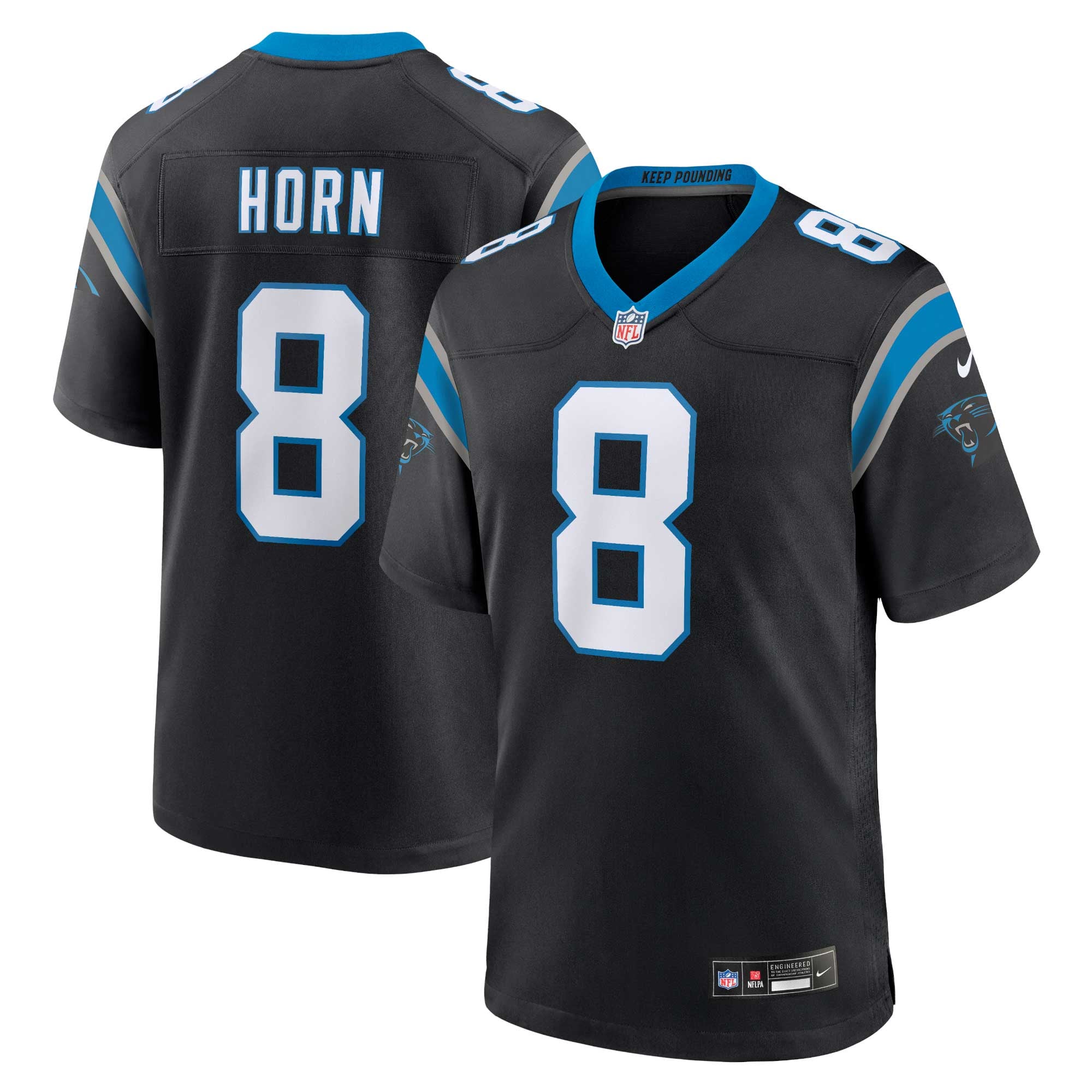 Jaycee Horn Carolina Panthers Game Jersey Black NFL Football Fan Wear Jaycee Horn